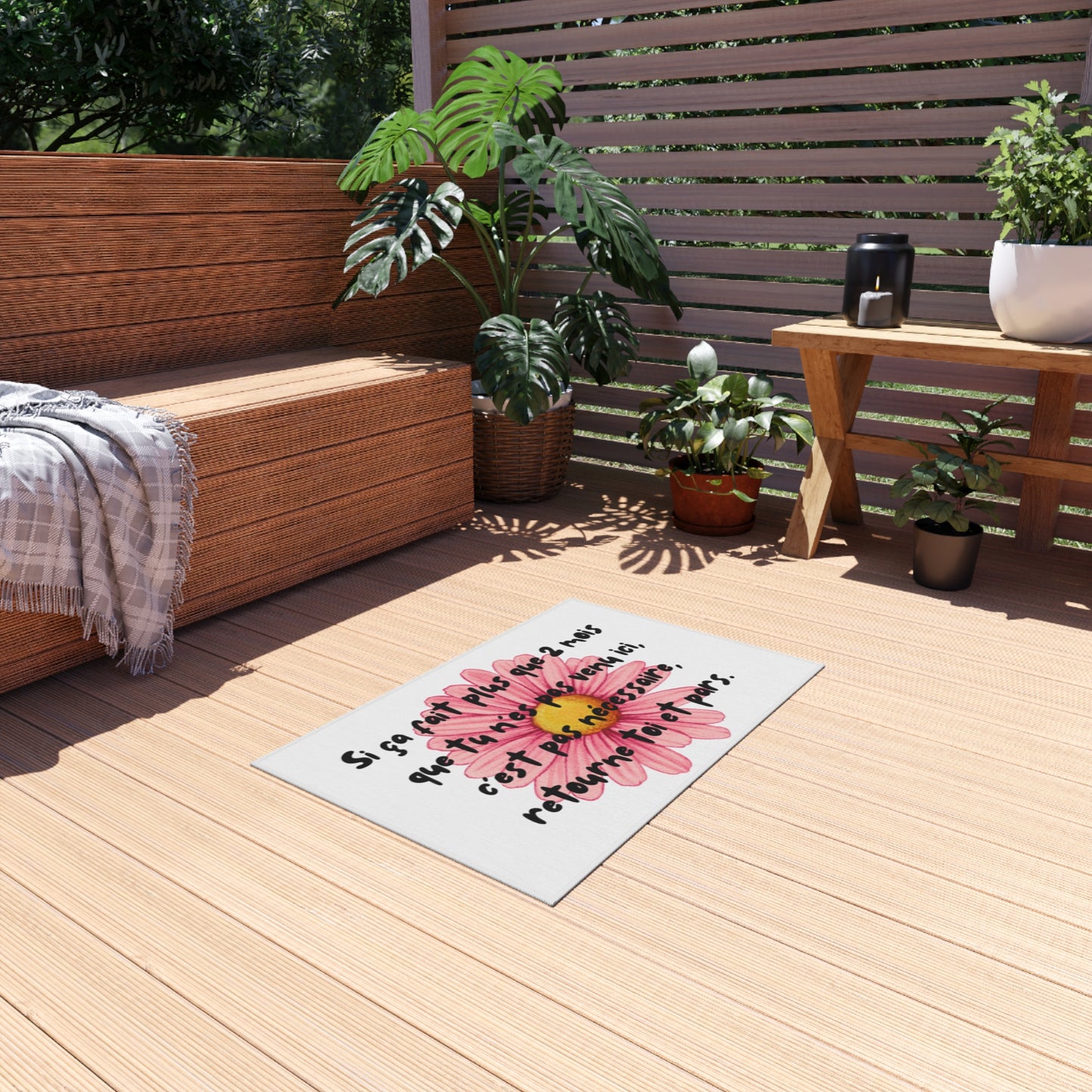 Adorable Tapis Floral d'Extérieur – Parfait pour Patio, Jardin ou Intérieur. L'Accessoire Maison Idéal et le Cadeau Saisonnier qui Accueille avec Charme.