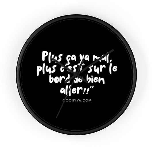 Horloge Murale Inspirante avec Citation Motivante : Décoration Cadeau pour Bureau, Design Moderne, Gestion du Temps, Art Mural Unique.