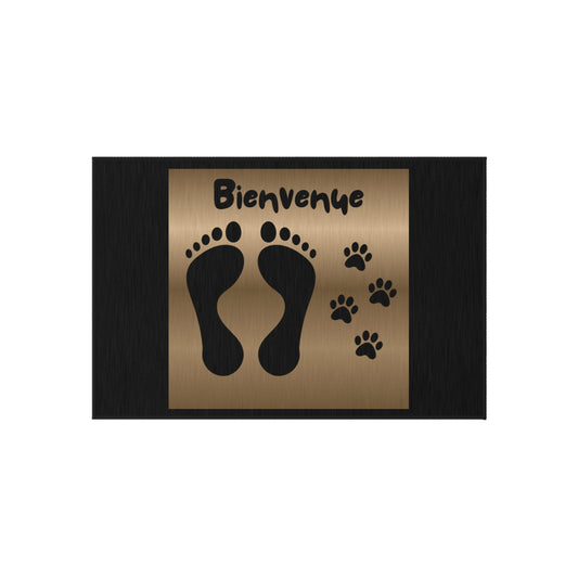 Paillasson de Bienvenue d'Extérieur : Un Design Accueillant et Adapté aux Animaux. Fabriqué en Fibre de Coco, Idéal pour une Décoration Personnalisée de Votre Jardin ou Entrée.