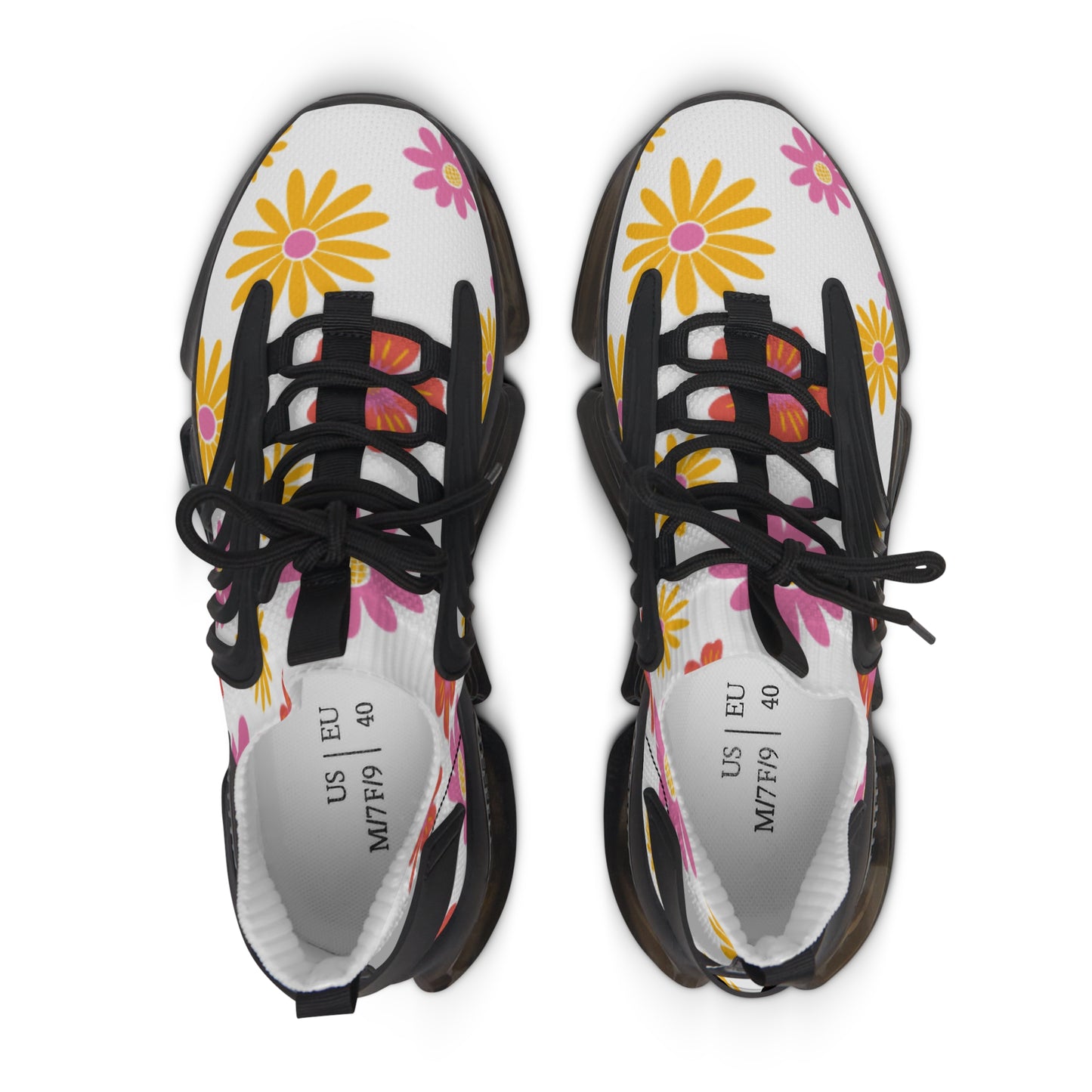 Espadrilles fleuries en maille pour femmes Chaussures athlétiques tendance Chaussures décontractées d'été Espadrilles de course stylées Espadrilles à imprimé floral