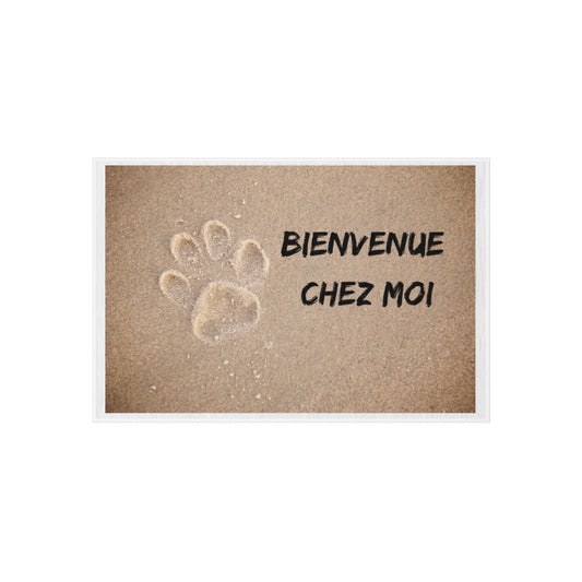 Paillasson d'Extérieur "Bienvenue Patte" – Le Tapis Idéal pour Nos Amis à Quatre Pattes. Décoration de Porche Tendance, Parfait Cadeau pour les Amoureux des Chiens.