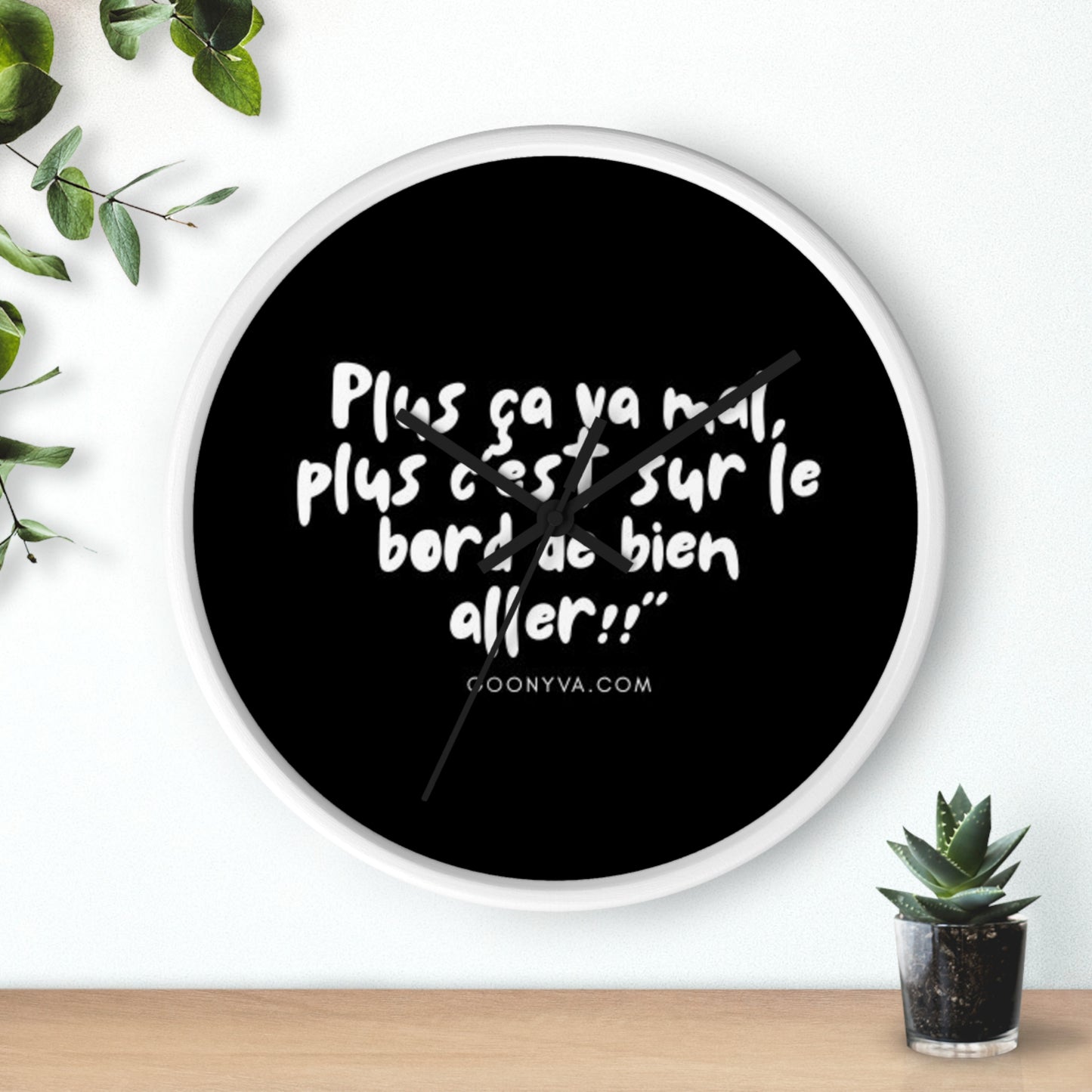 Horloge Murale Inspirante avec Citation Motivante : Décoration Cadeau pour Bureau, Design Moderne, Gestion du Temps, Art Mural Unique.