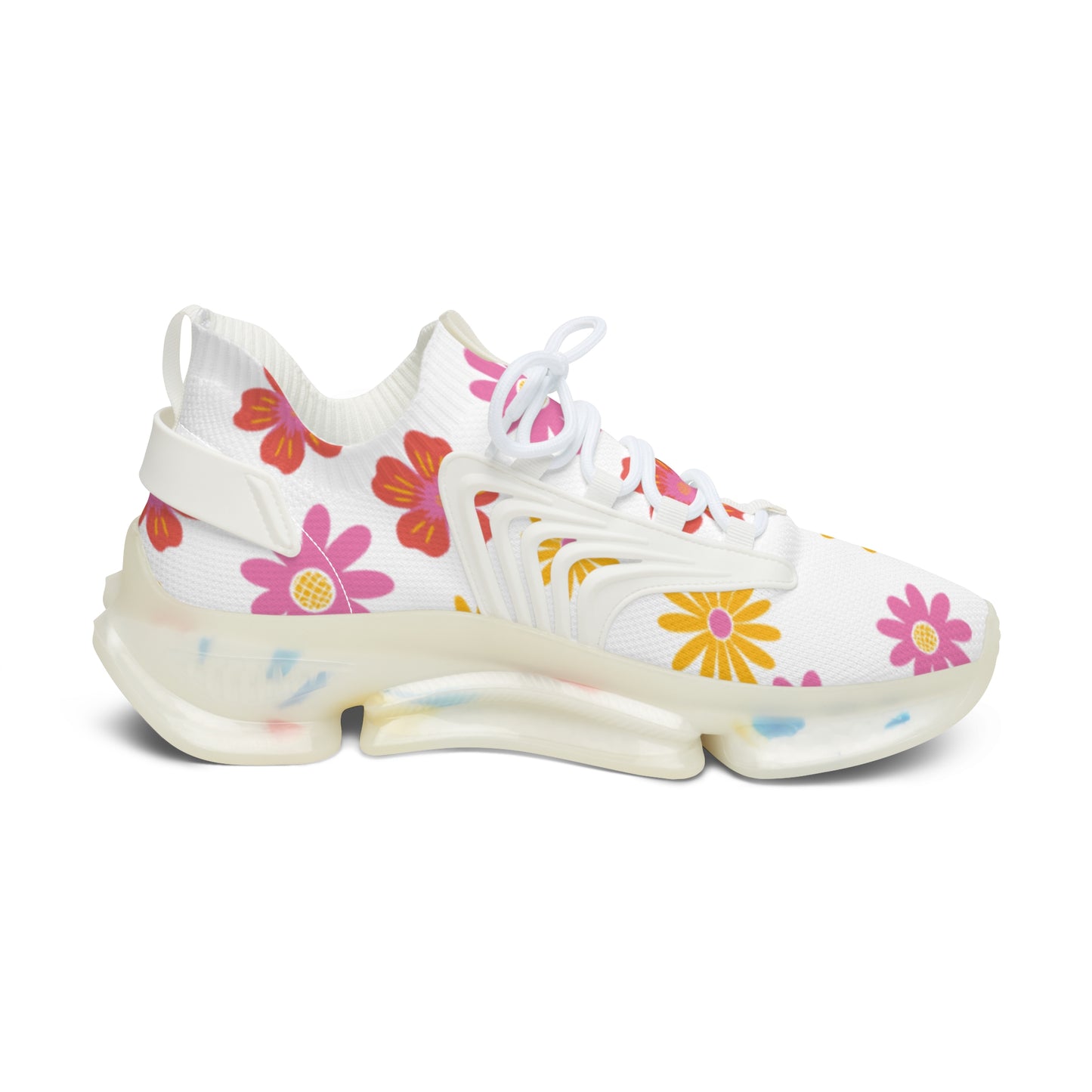 Espadrilles fleuries en maille pour femmes Chaussures athlétiques tendance Chaussures décontractées d'été Espadrilles de course stylées Espadrilles à imprimé floral