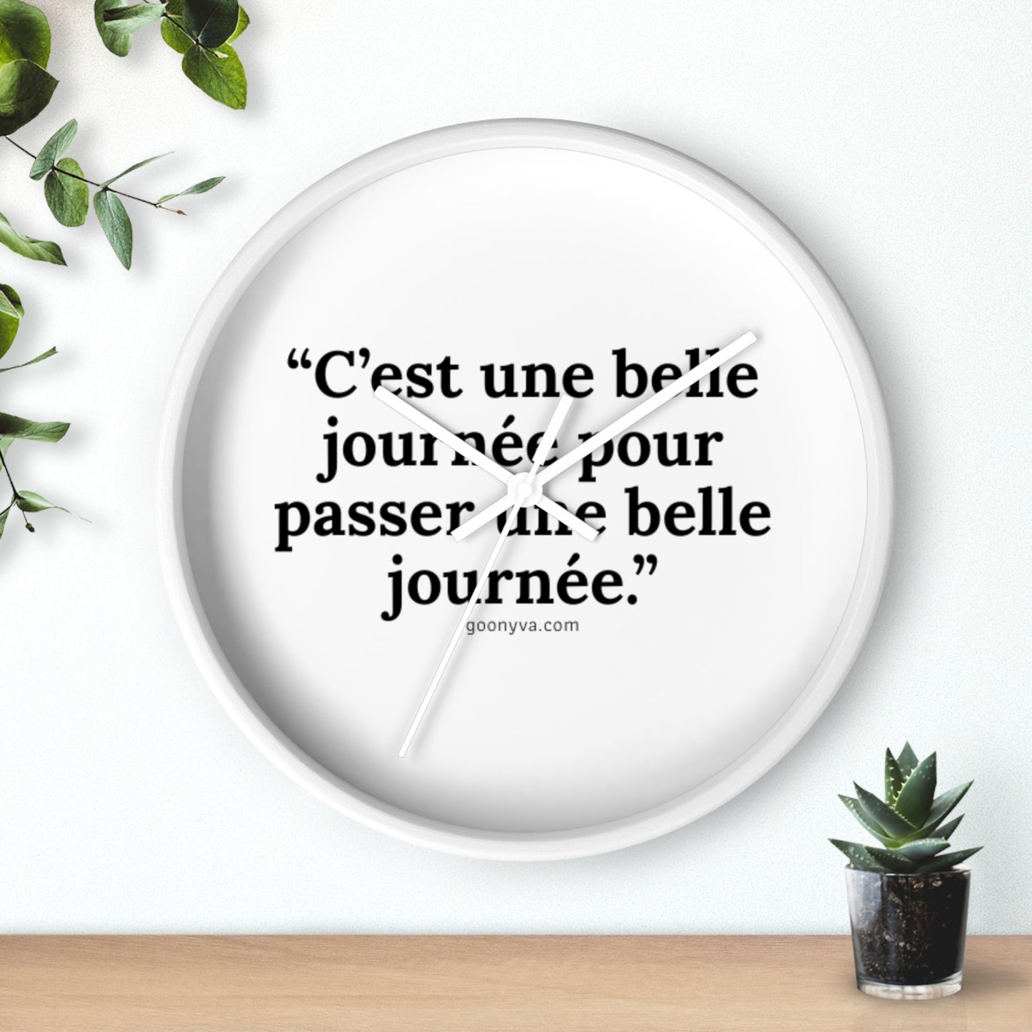 Horloge Murale Inspirante avec Citation Française : Décoration Motivante pour la Maison, Horloge de Bureau Stylée, Cadeau Unique pour Elle, Ambiance Positive.