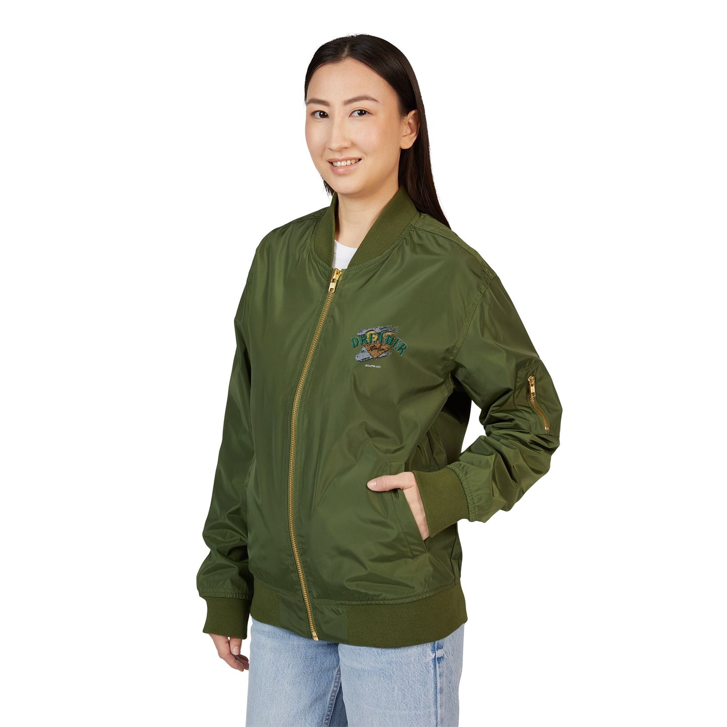 Blouson bombardier brodé écoresponsable Mode durable et tendance Vêtement d'extérieur à motifs Cadeau pour les amoureux de la nature Veste stylée