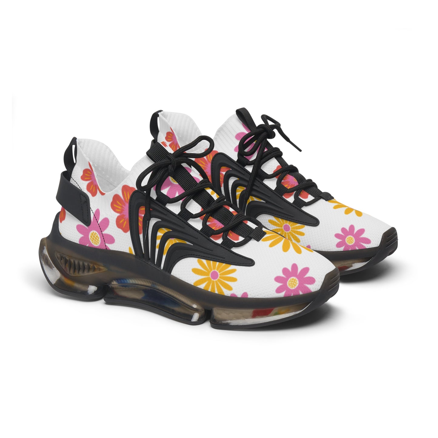 Espadrilles fleuries en maille pour femmes Chaussures athlétiques tendance Chaussures décontractées d'été Espadrilles de course stylées Espadrilles à imprimé floral