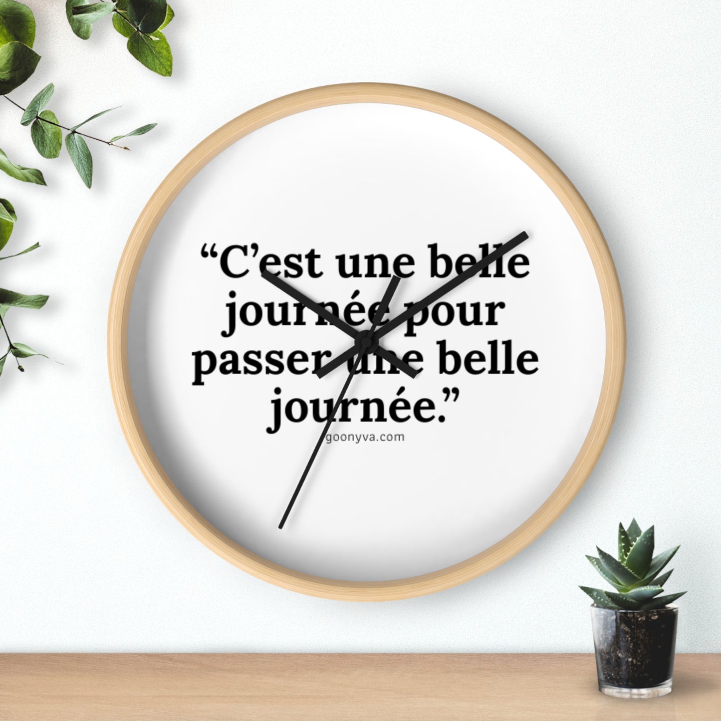 Horloge Murale Inspirante avec Citation Française : Décoration Motivante pour la Maison, Horloge de Bureau Stylée, Cadeau Unique pour Elle, Ambiance Positive.