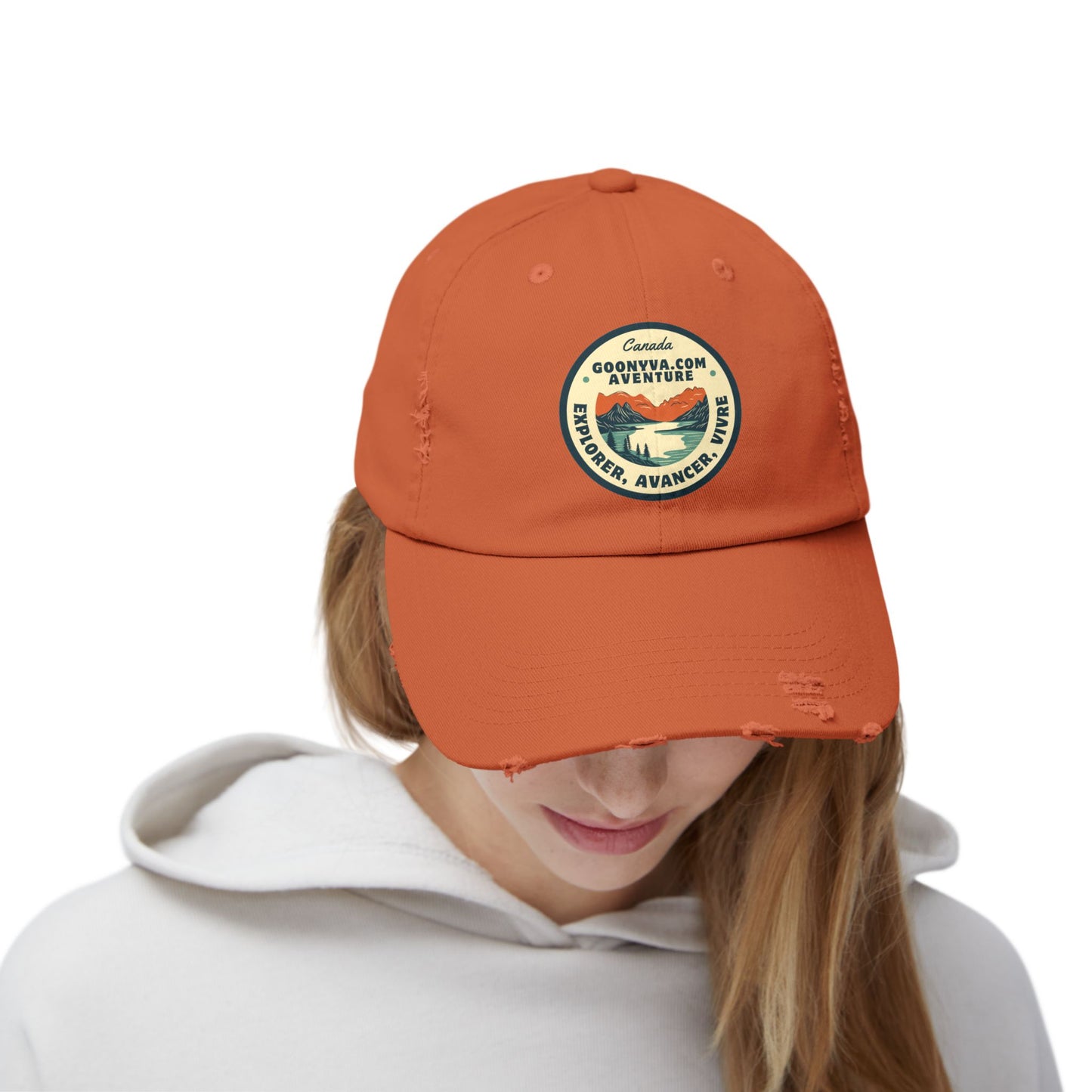Casquette Unisexe Distressed "Aventure Vintage" Décontractée Casquette d'explorateur Cadeau pour les voyageurs Plaisirs en plein air Accessoire de mode tendance
