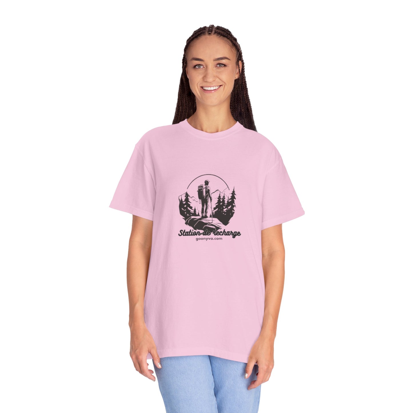 T-Shirt Unisexe "L'Aventure Vous Attend" T-shirt Plein Air Cadeau pour Amoureux de la Nature Vêtement de Randonnée Cadeau pour Aventuriers