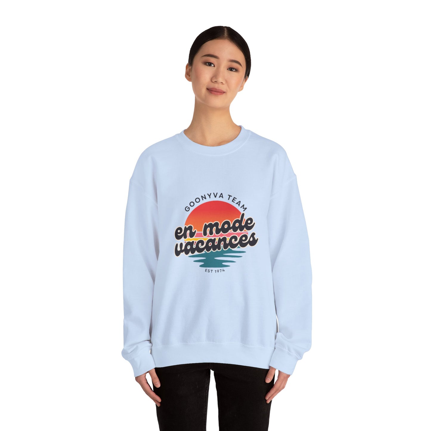 Chandail Col Rond "Chill Vibes" Pour les journées décontractées Idéal pour la détente douillette Parfait pour le voyage Cadeau pour les amis Style vacances