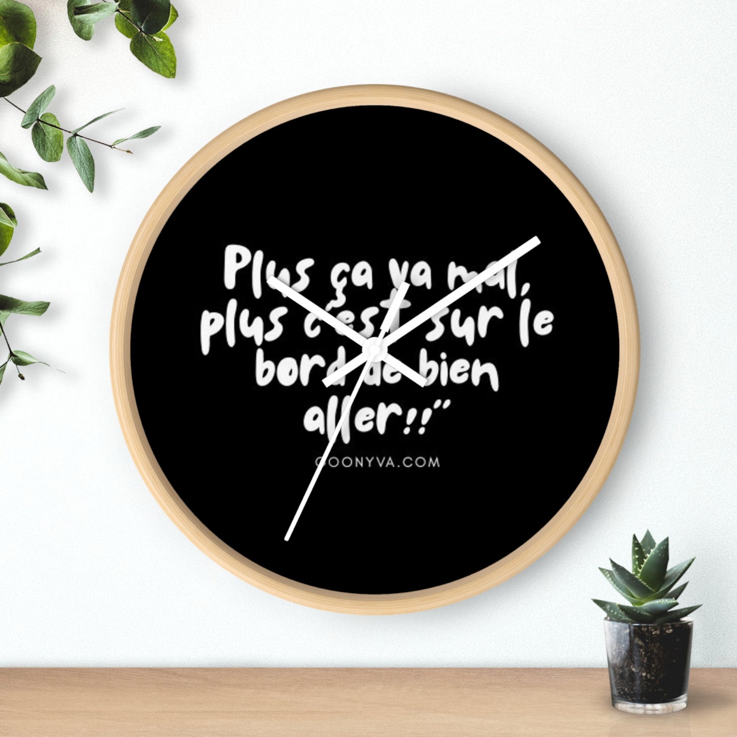 Horloge Murale Inspirante avec Citation Motivante : Décoration Cadeau pour Bureau, Design Moderne, Gestion du Temps, Art Mural Unique.