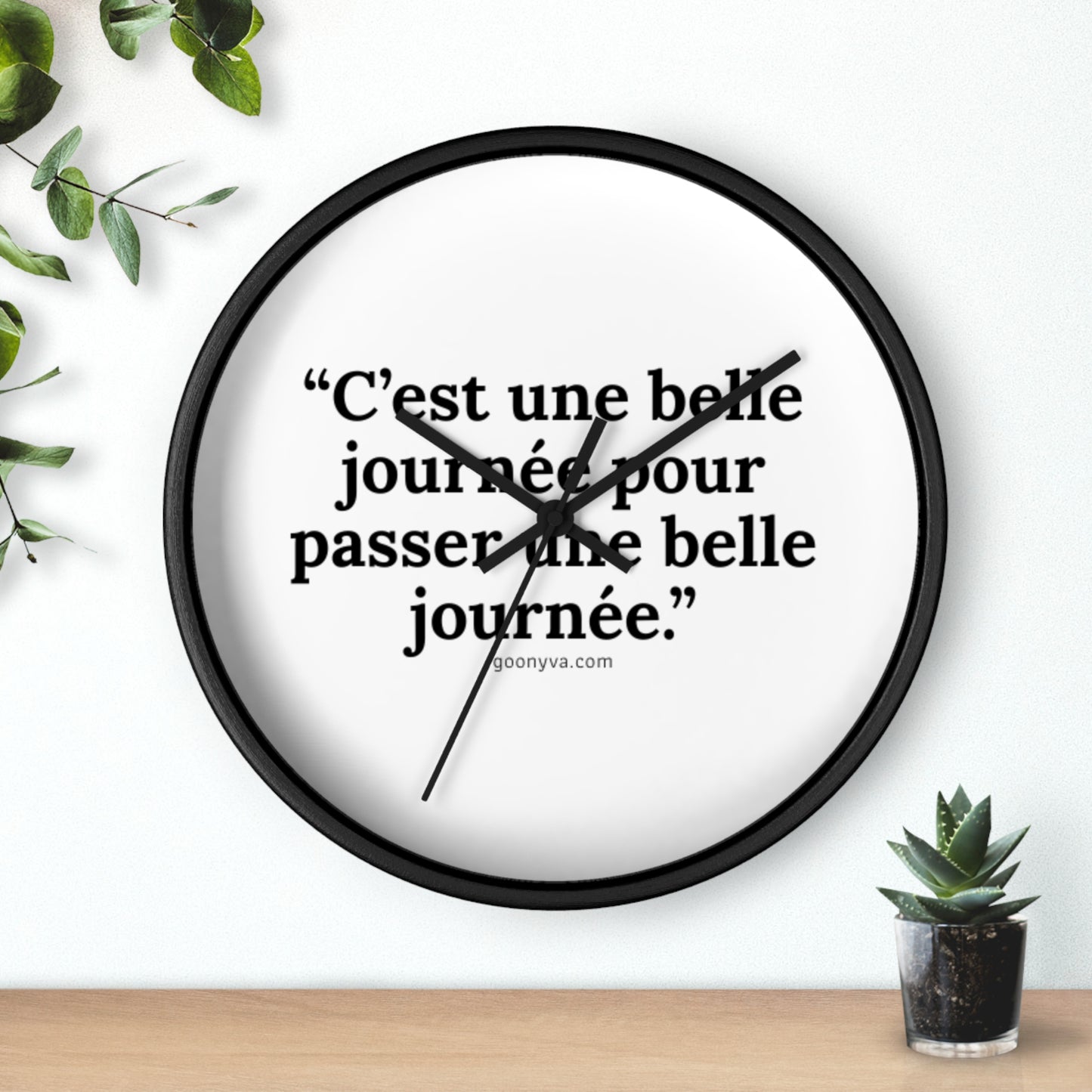 Horloge Murale Inspirante avec Citation Française : Décoration Motivante pour la Maison, Horloge de Bureau Stylée, Cadeau Unique pour Elle, Ambiance Positive.