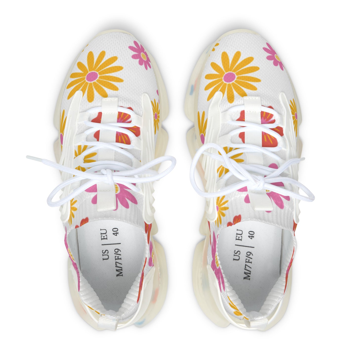 Espadrilles fleuries en maille pour femmes Chaussures athlétiques tendance Chaussures décontractées d'été Espadrilles de course stylées Espadrilles à imprimé floral