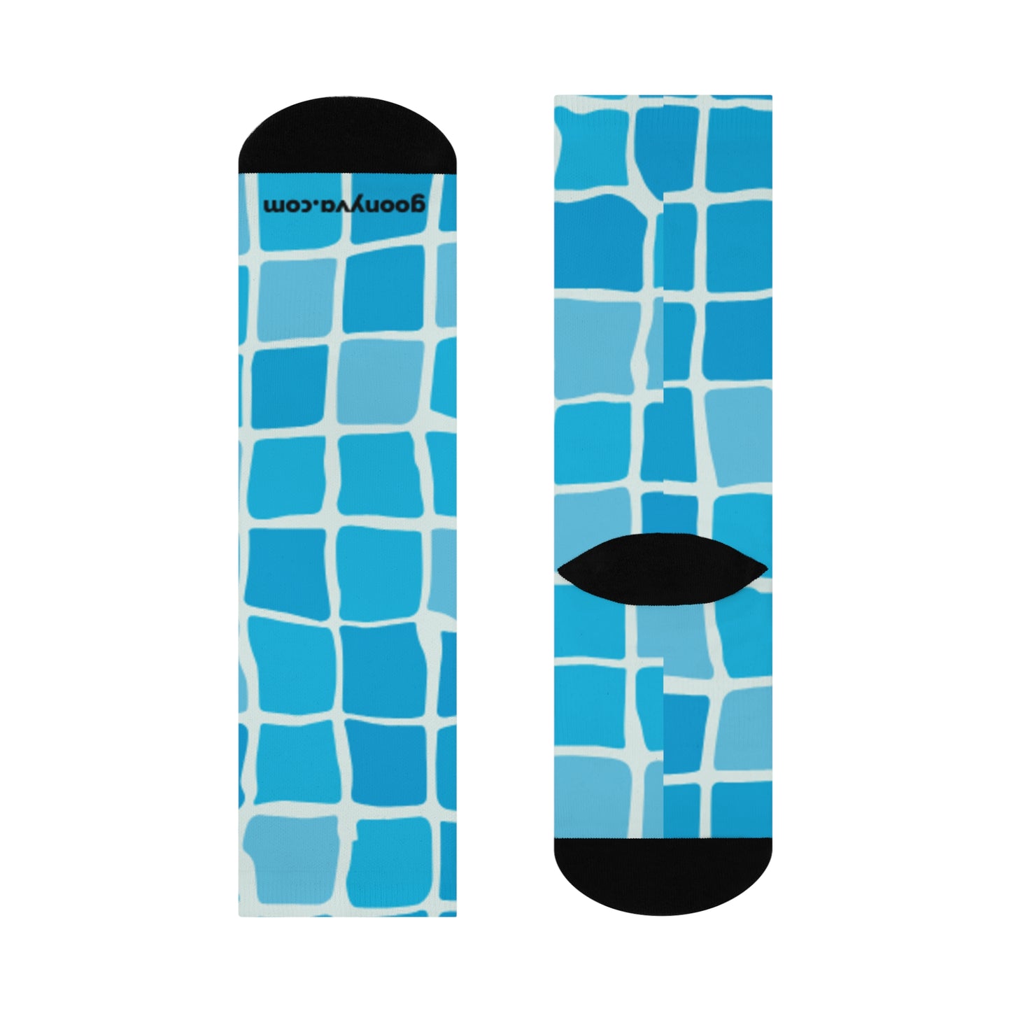 Chaussettes rembourrées à motif quadrillé bleu piscine Confort stylé Cadeau pour elle Vêtement douillet au quotidien Accessoire de mode unique