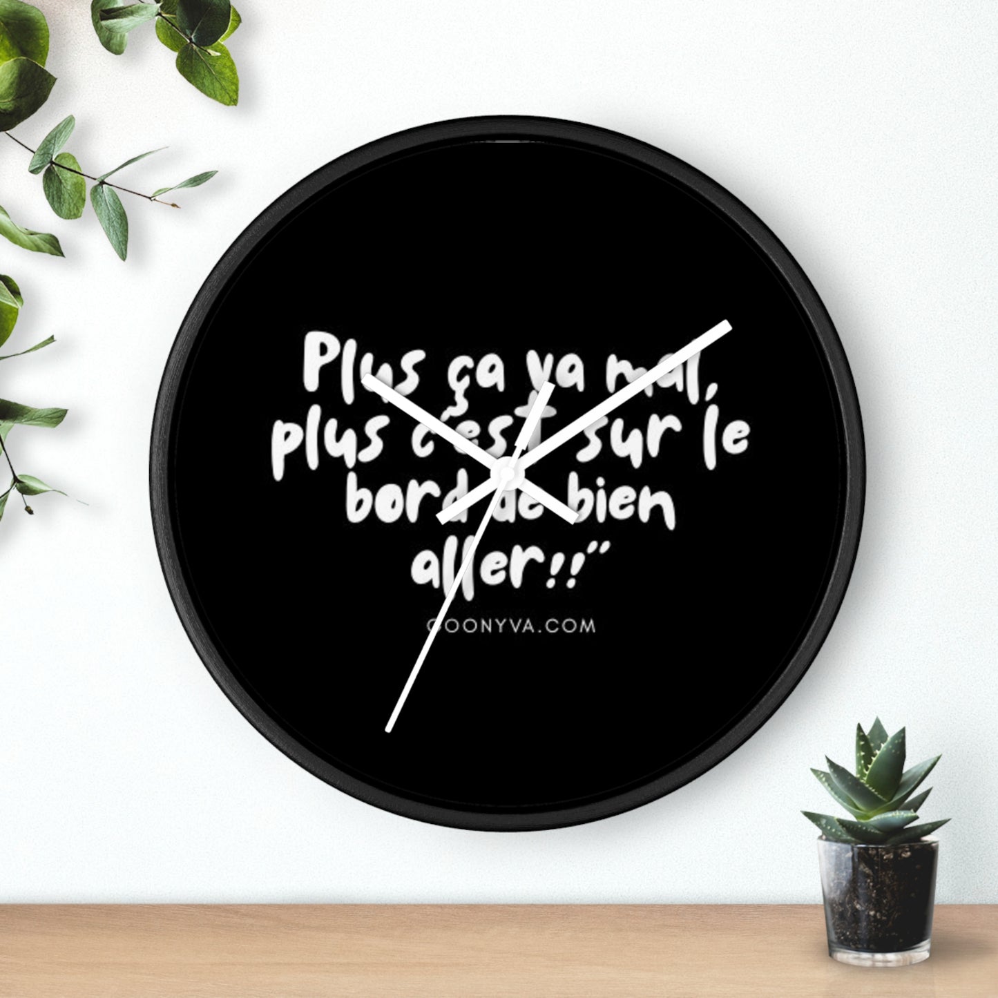 Horloge Murale Inspirante avec Citation Motivante : Décoration Cadeau pour Bureau, Design Moderne, Gestion du Temps, Art Mural Unique.