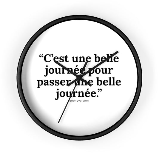 Horloge Murale Inspirante avec Citation Française : Décoration Motivante pour la Maison, Horloge de Bureau Stylée, Cadeau Unique pour Elle, Ambiance Positive.