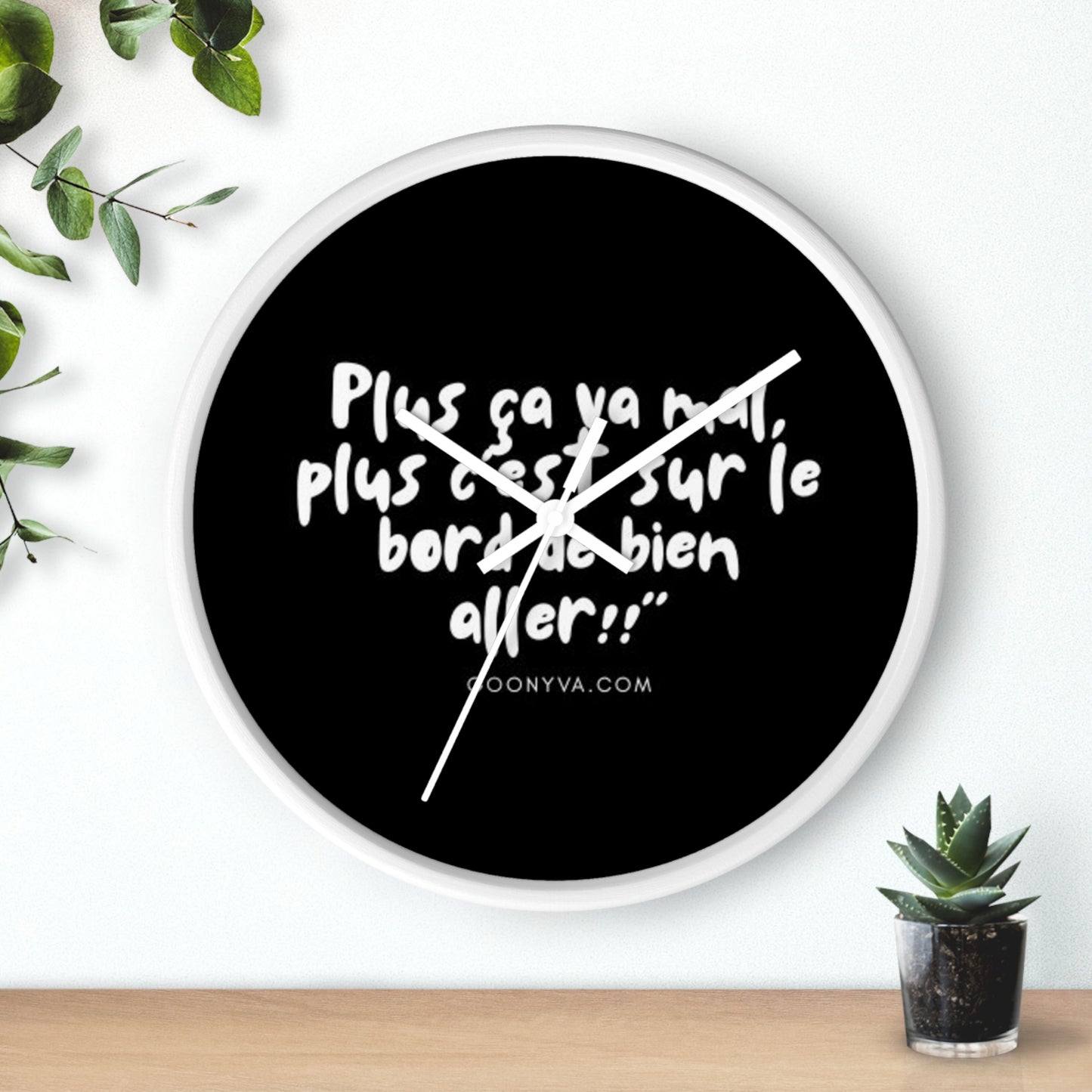 Horloge Murale Inspirante avec Citation Motivante : Décoration Cadeau pour Bureau, Design Moderne, Gestion du Temps, Art Mural Unique.