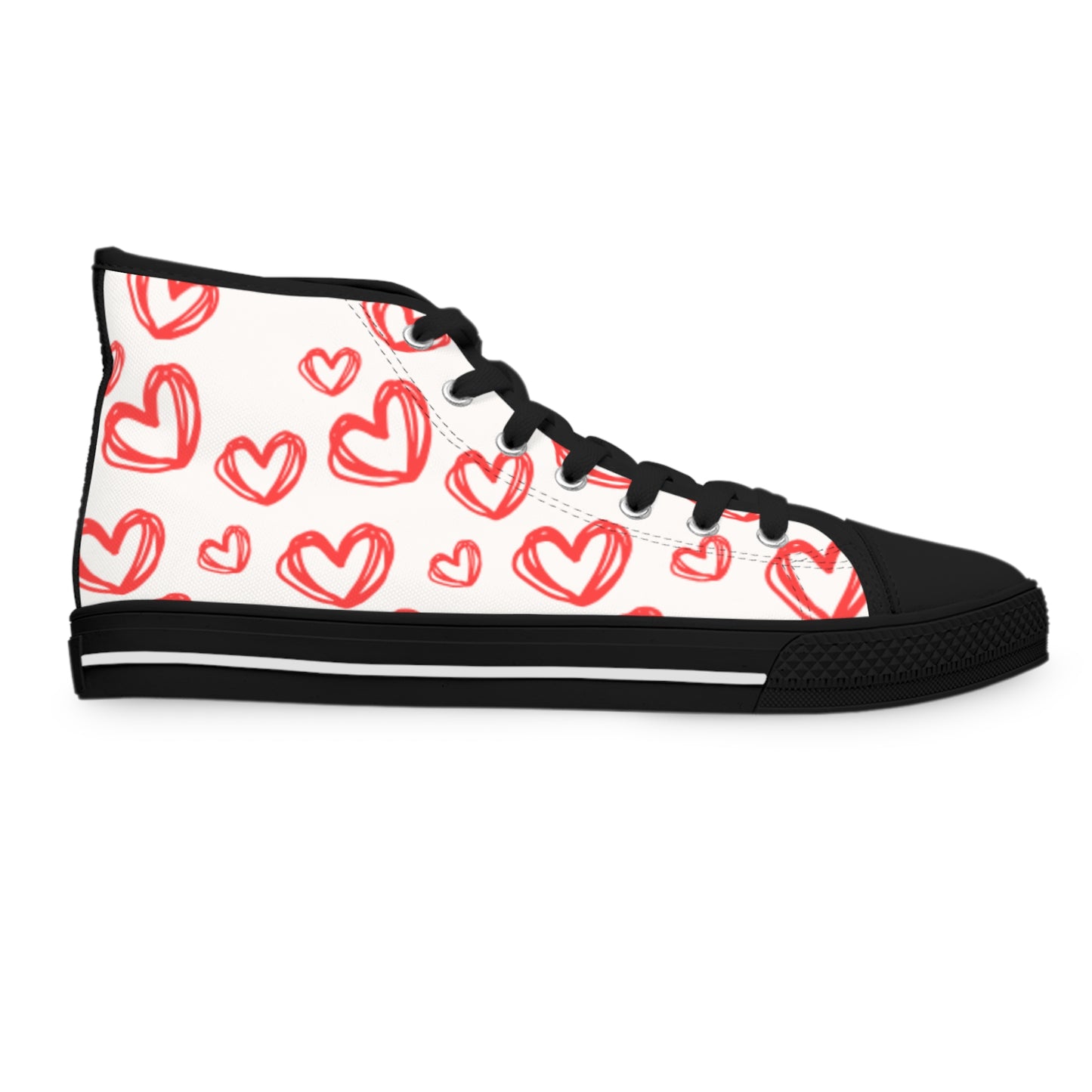 Baskets montantes pour femme à motif de cœurs Chaussures décontractées et tendance  Parfaites pour la Saint-Valentin  Style de tous les jours  Cadeaux pour elle