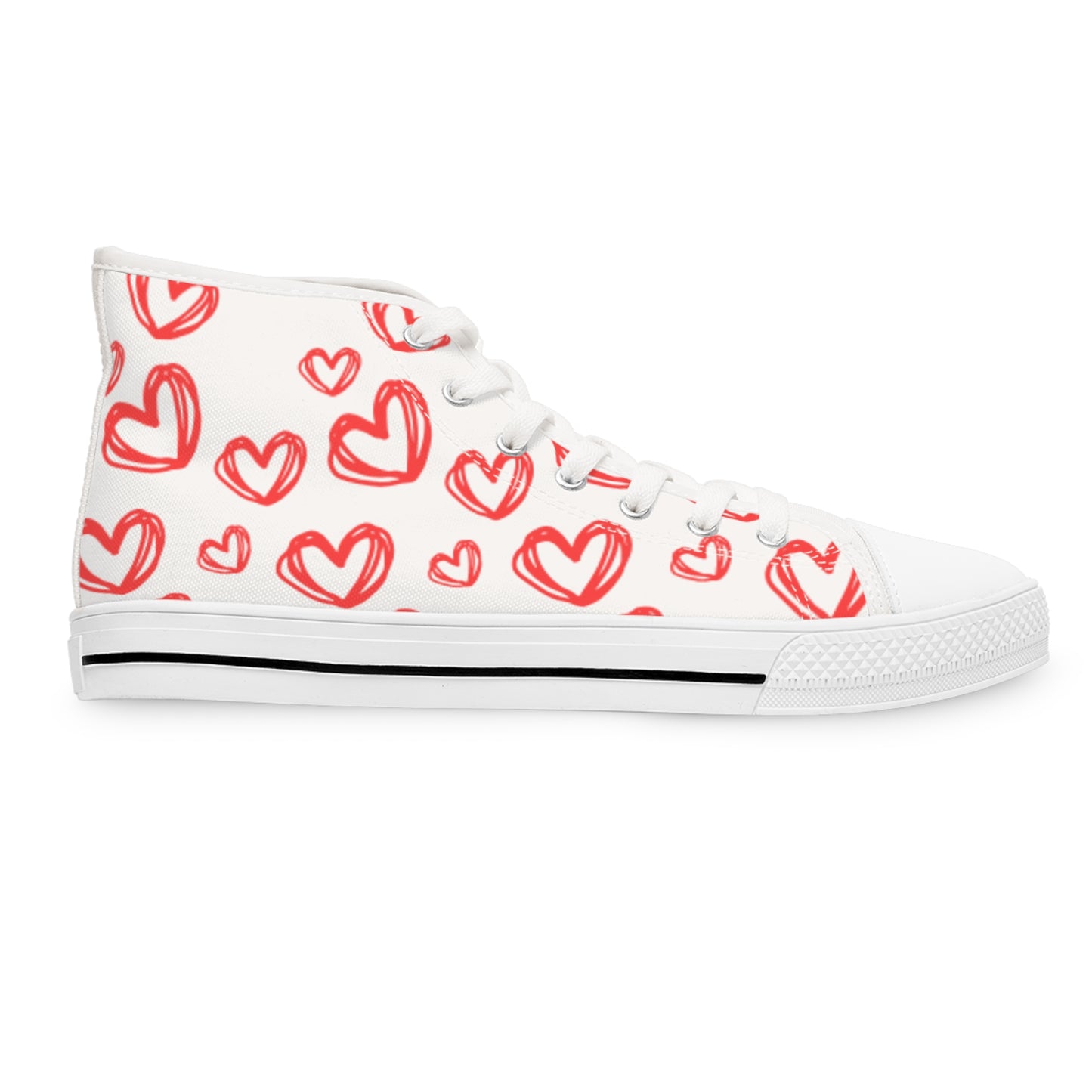 Baskets montantes pour femme à motif de cœurs Chaussures décontractées et tendance  Parfaites pour la Saint-Valentin  Style de tous les jours  Cadeaux pour elle