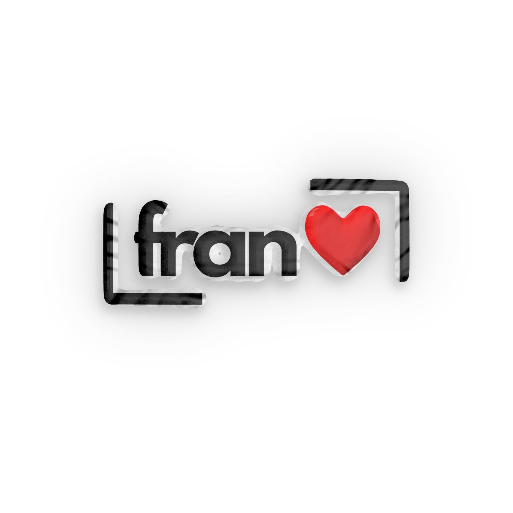 Custom Heart Name Pillow — Personalized "fran" Shaped Pillow