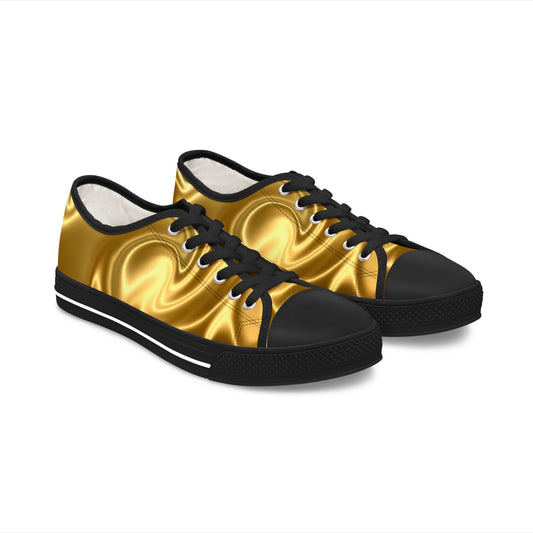 Baskets basses satinées dorées pour femme Chaussures décontractées stylées  Chaussures confortables pour le quotidien  Baskets tendance pour femme  Cadeau pour elle  [...]