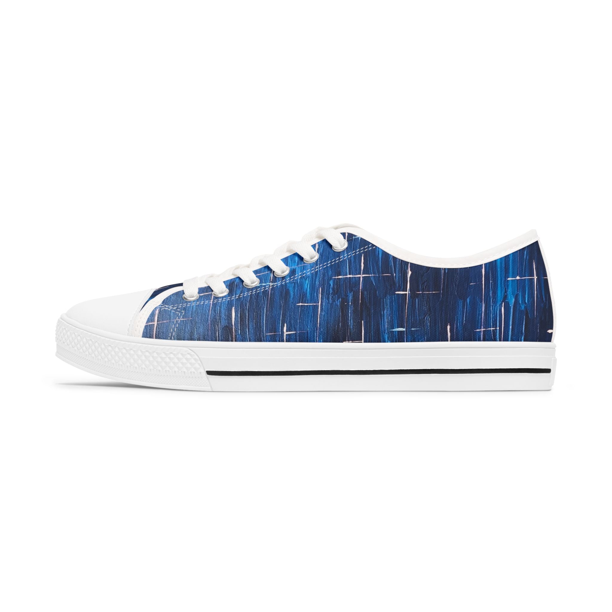 Baskets basses satinées pour femme de L'artiste peintre Marc Francoeur de l'œuvre Nuit Étoilé. Chaussures décontractées stylées  Chaussures confortables pour le quotidien  Baskets tendance pour femme...