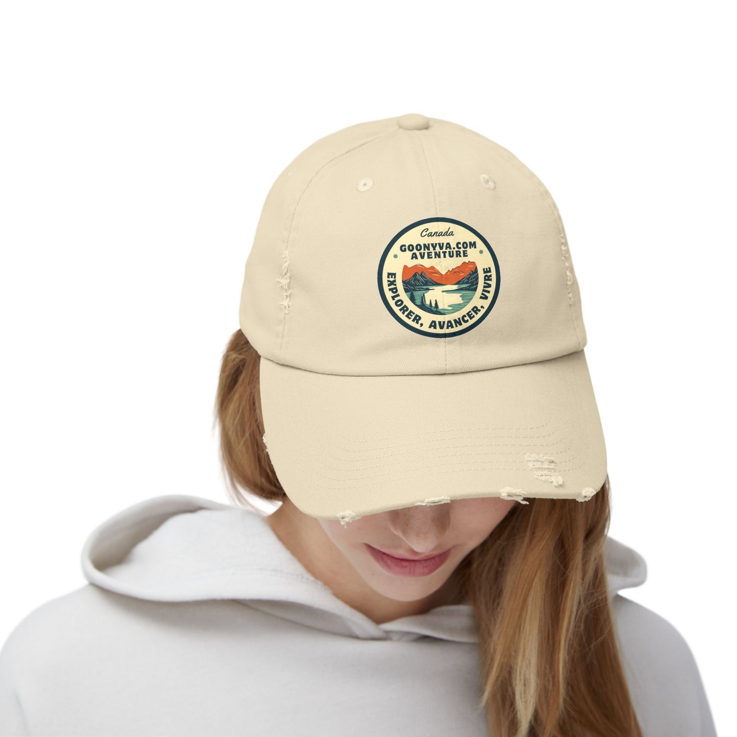 Casquette Unisexe Distressed "Aventure Vintage" Décontractée  Casquette d'explorateur  Cadeau pour les voyageurs  Plaisirs en plein air  Accessoire de mode tendance
