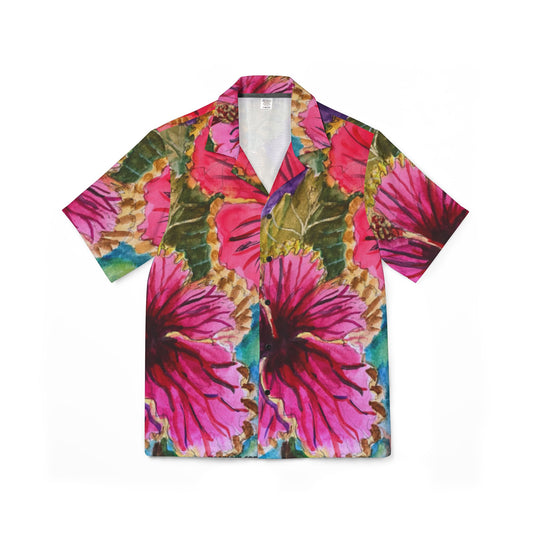 Vibrant Hawaiian Camp Shirt for Tropical Vibes, Beachwear for Men, Summer Outing Shirt, Vacation Style, Pool Party Essential, AOP [...]