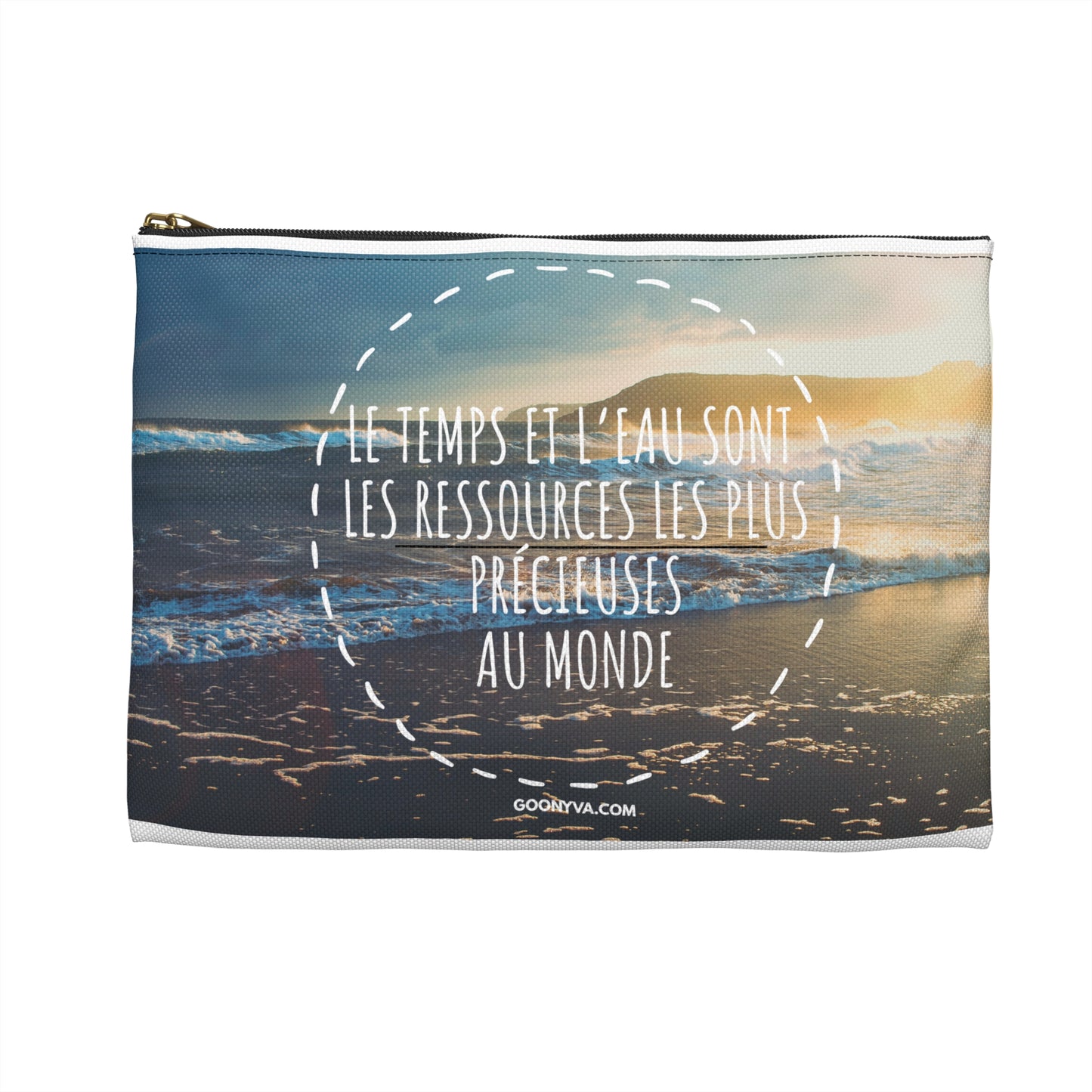 Pochette à accessoires thème plage  Trousse de maquillage de voyage  Organisateur inspiré de l'océan  Cadeau pour le Jour de la Terre  Décoration côtière