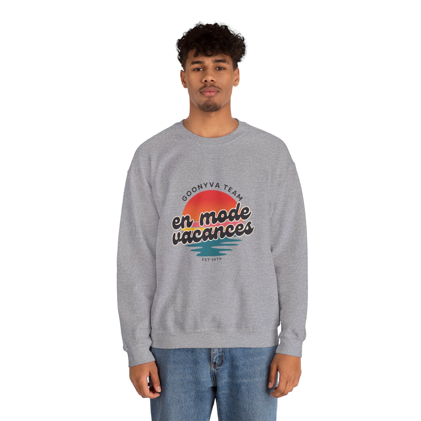 Chandail Col Rond "Chill Vibes" Pour les journées décontractées  Idéal pour la détente douillette  Parfait pour le voyage  Cadeau pour les amis  Style vacances