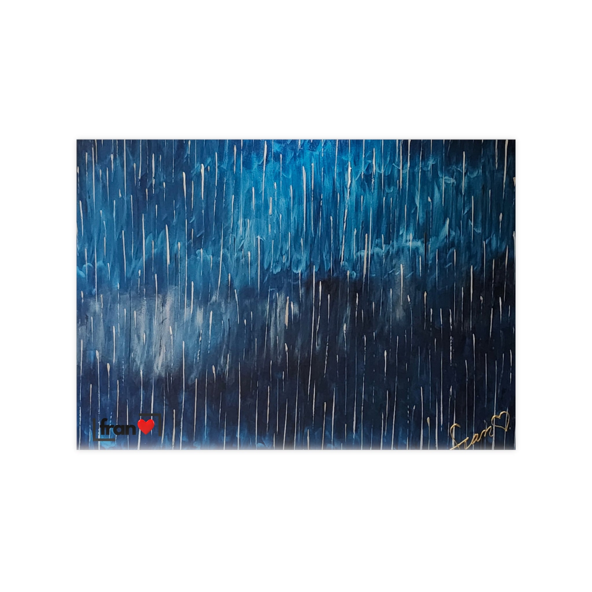 Photopaper Poster — Blue Rain Abstract Wall Art
