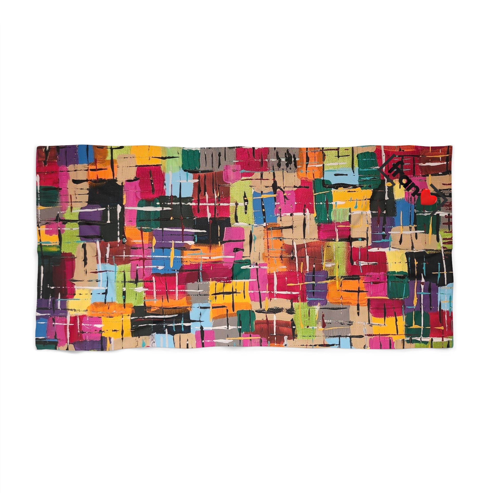 serviette de plage, Beach Towel de l'artiste peintre Marc Francoeur ayant comme titre Medellin