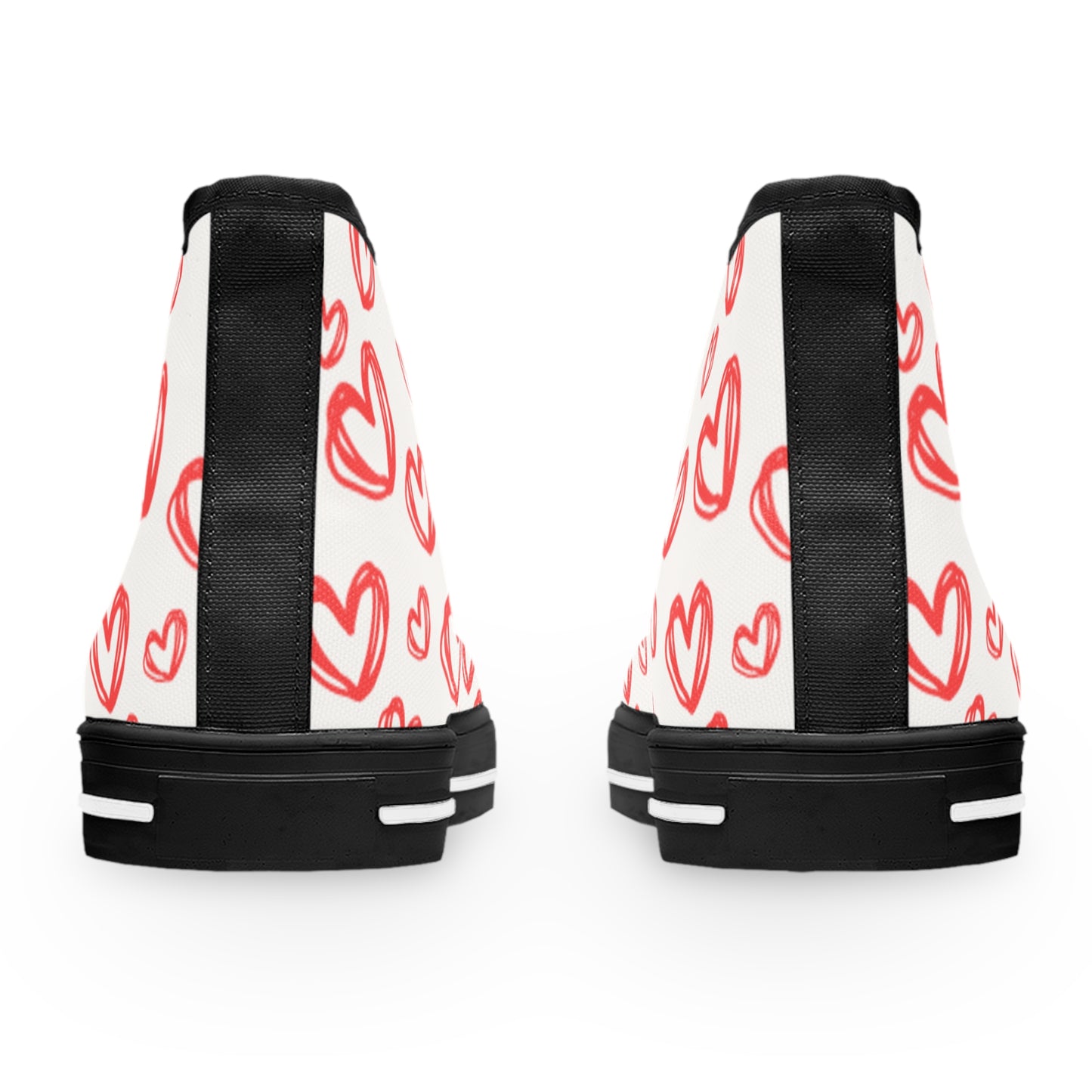 Baskets montantes pour femme à motif de cœurs Chaussures décontractées et tendance  Parfaites pour la Saint-Valentin  Style de tous les jours  Cadeaux pour elle