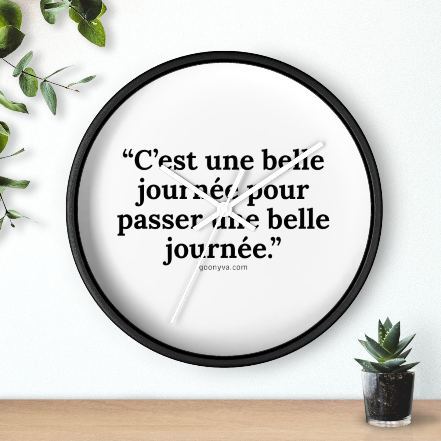 Horloge Murale Inspirante avec Citation Française : Décoration Motivante pour la Maison, Horloge de Bureau Stylée, Cadeau Unique pour Elle, Ambiance Positive.
