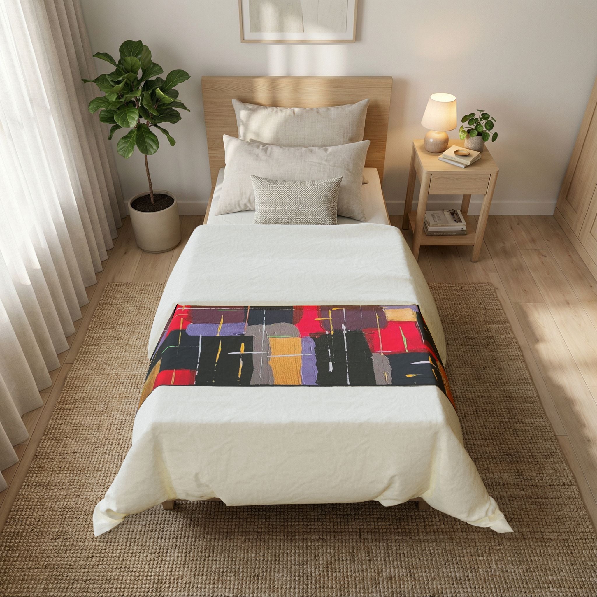 Abstract Color Block Duvet Cover — Modern Geometric Cotton Bedding