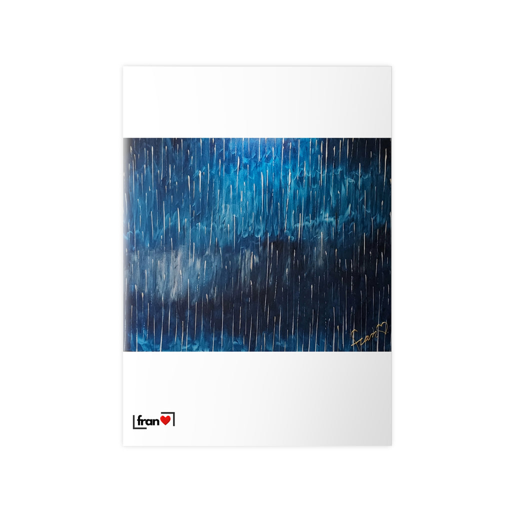 Photopaper Poster — Blue Rain Abstract Wall Art