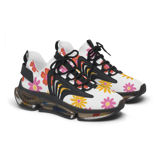Espadrilles fleuries en maille pour femmes Chaussures athlétiques tendance  Chaussures décontractées d'été  Espadrilles de course stylées  Espadrilles à imprimé floral