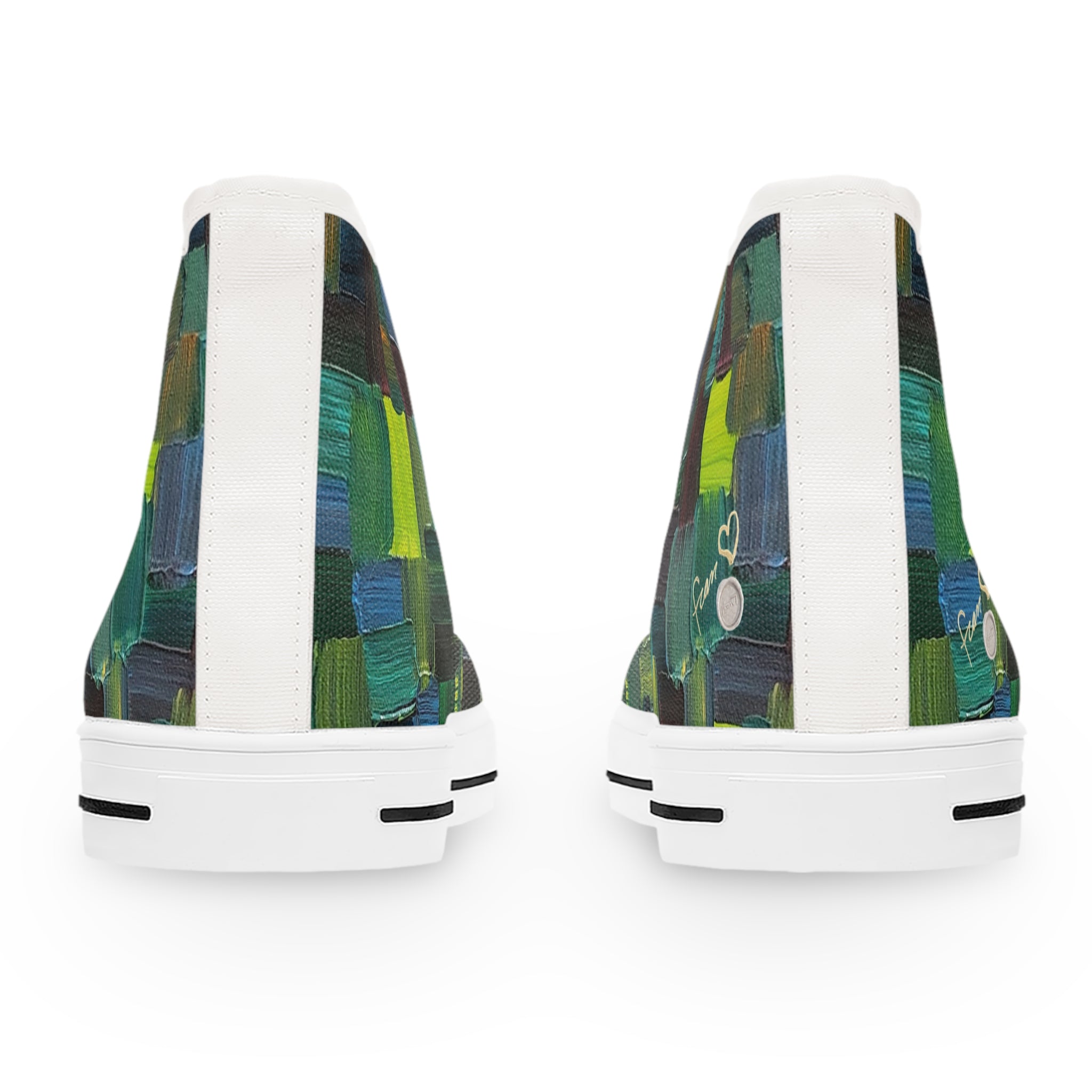 Baskets montantes pour femme à motif de L'oeuvre vert l'avenir de l'artiste peintre Marc Francoeur Style de tous les jours