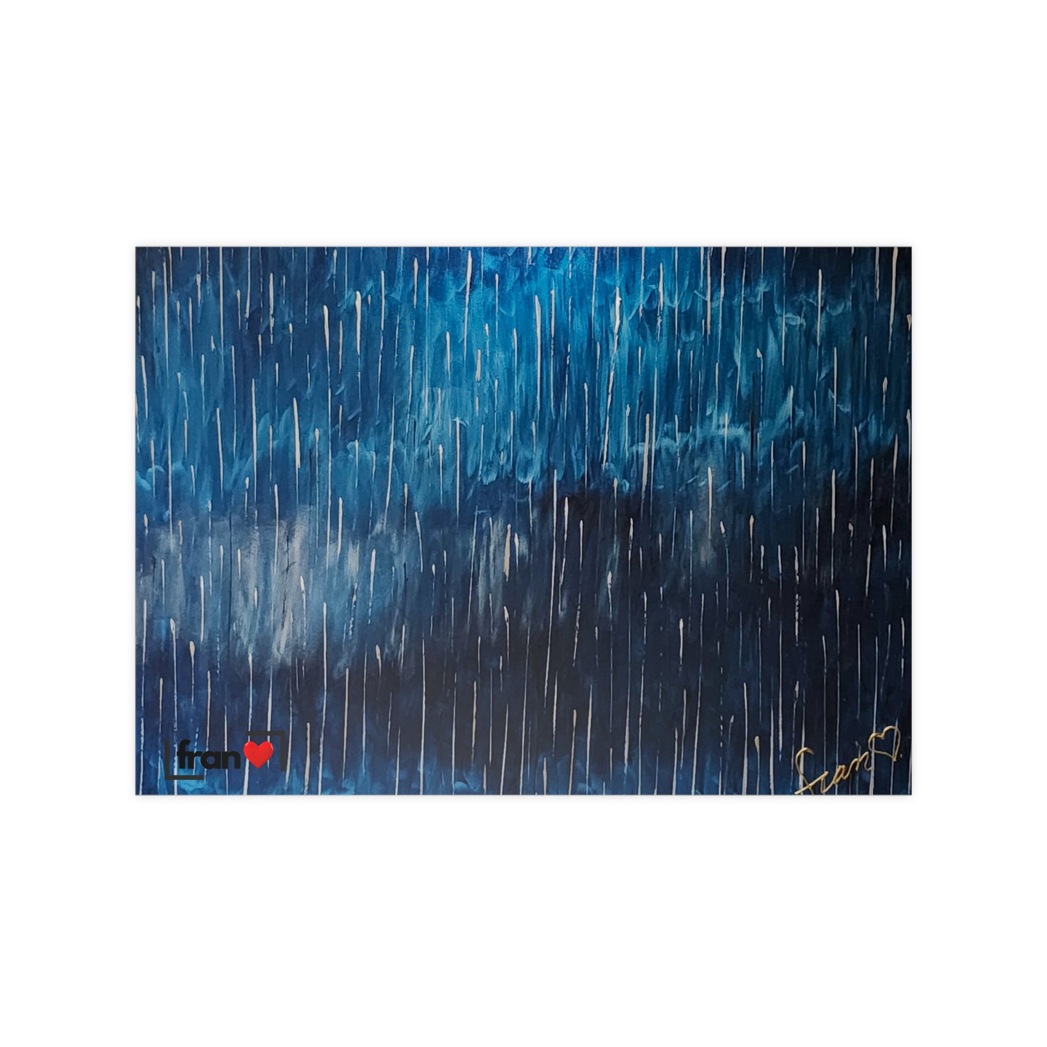 Photopaper Poster — Blue Rain Abstract Wall Art