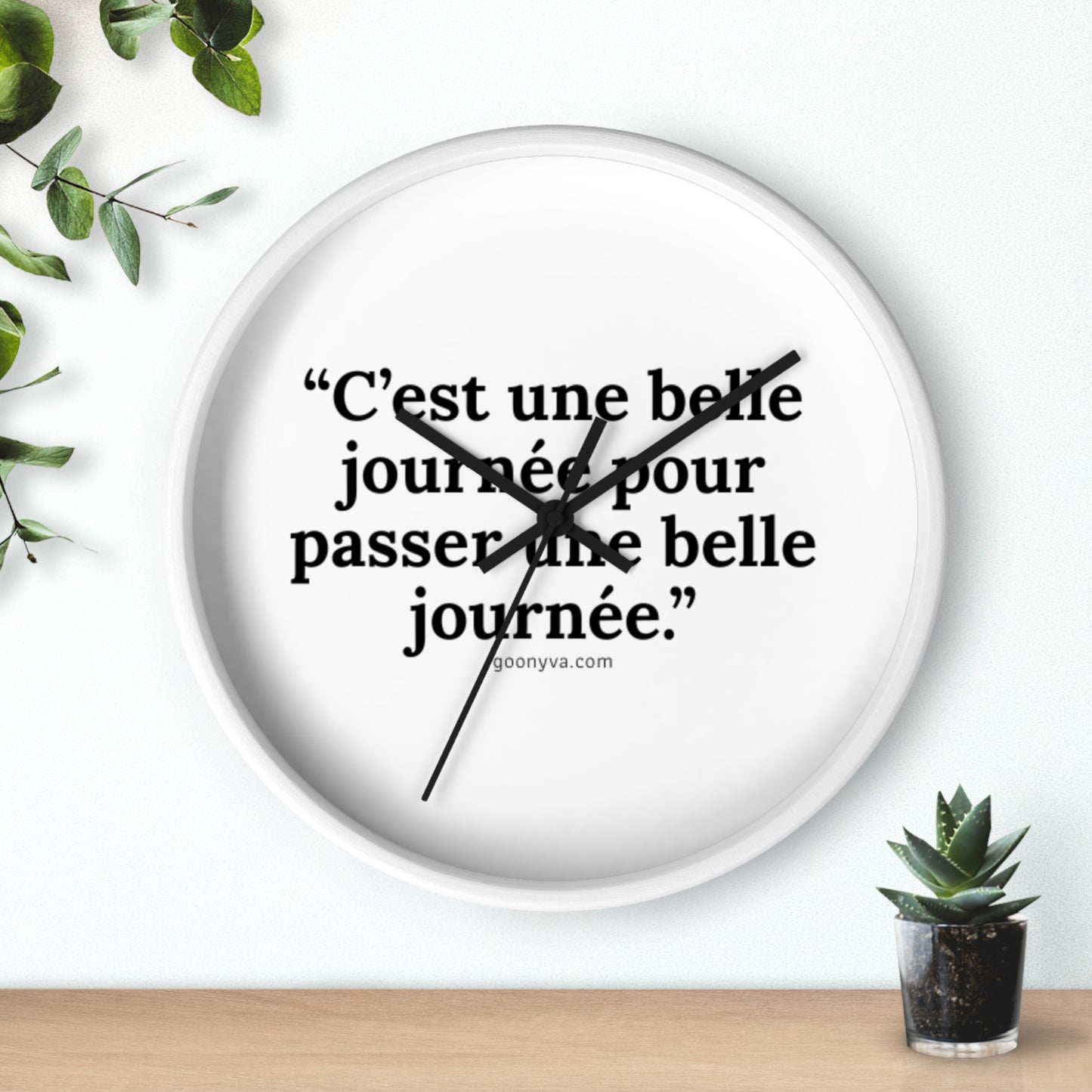 Horloge Murale Inspirante avec Citation Française : Décoration Motivante pour la Maison, Horloge de Bureau Stylée, Cadeau Unique pour Elle, Ambiance Positive.