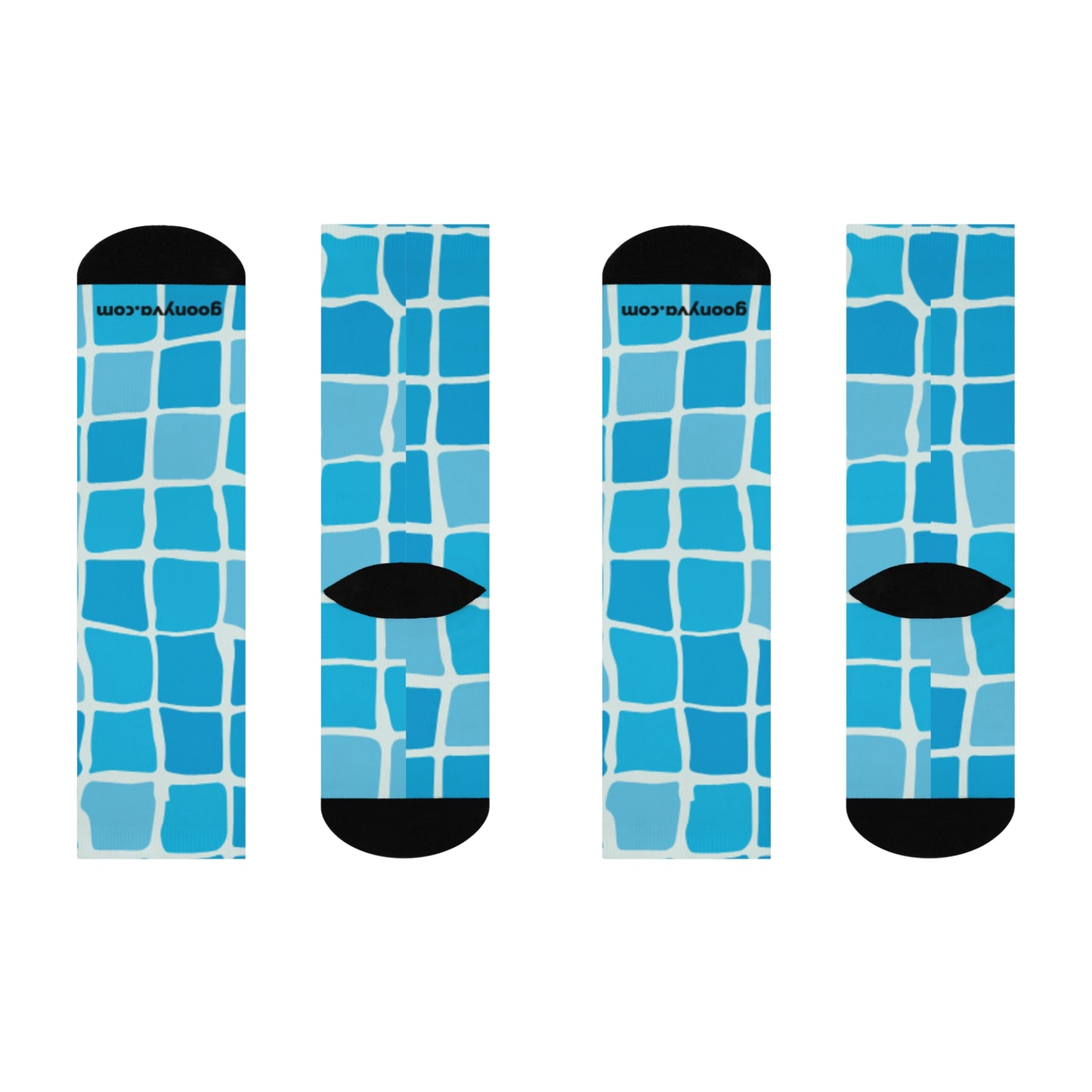 Chaussettes rembourrées à motif quadrillé bleu piscine Confort stylé  Cadeau pour elle  Vêtement douillet au quotidien  Accessoire de mode unique