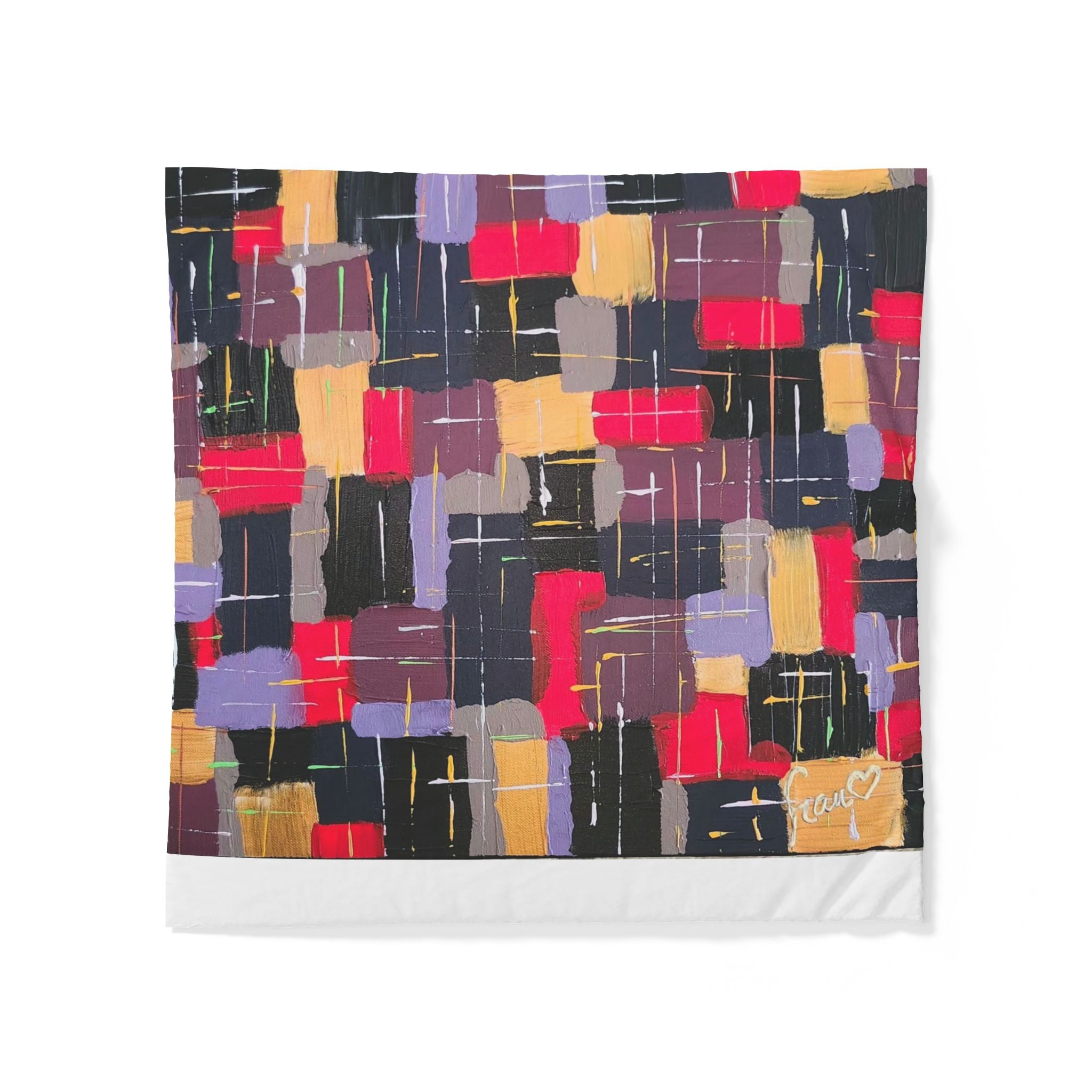 Abstract Color Block Duvet Cover — Modern Geometric Cotton Bedding