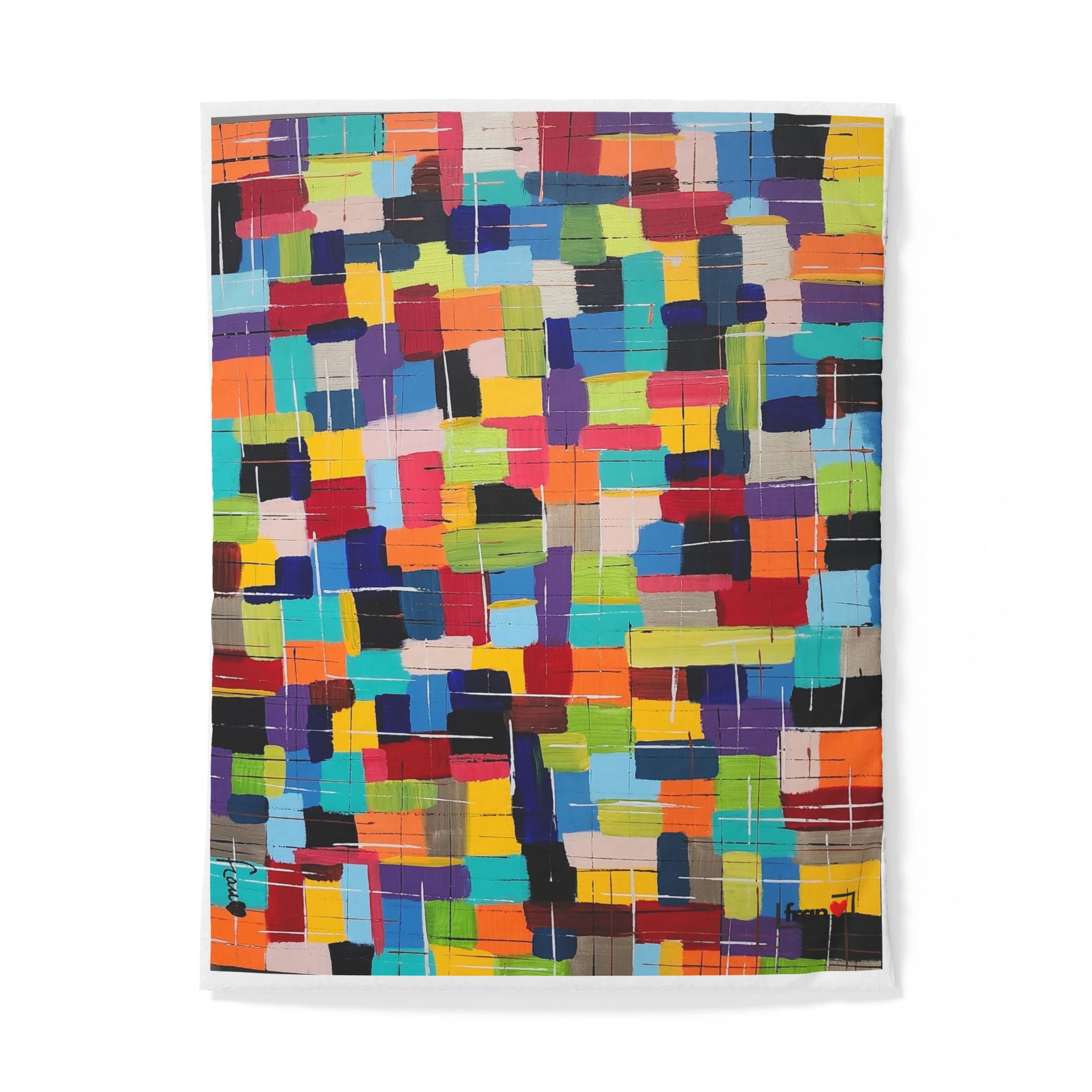 Colorblock Abstract Cotton Duvet Cover — Bright Geometric Bedroom Bedding