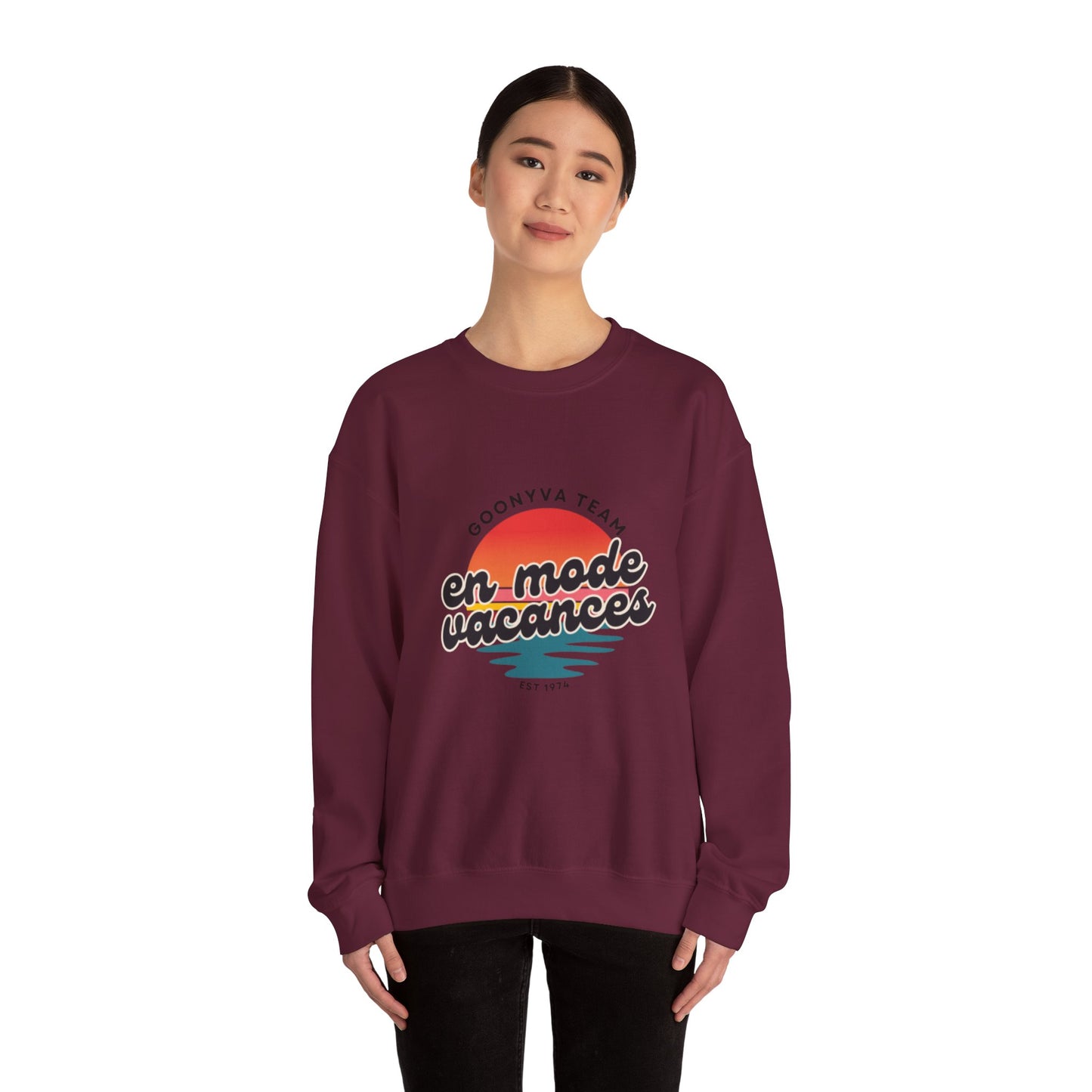 Chandail Col Rond "Chill Vibes" Pour les journées décontractées  Idéal pour la détente douillette  Parfait pour le voyage  Cadeau pour les amis  Style vacances