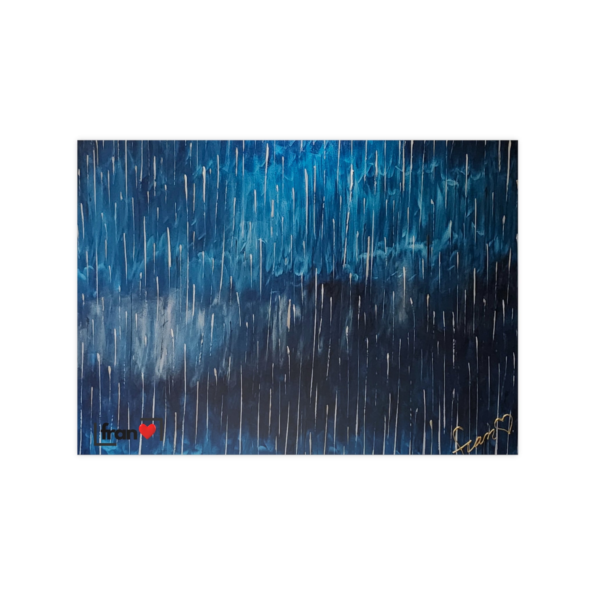 Photopaper Poster — Blue Rain Abstract Wall Art