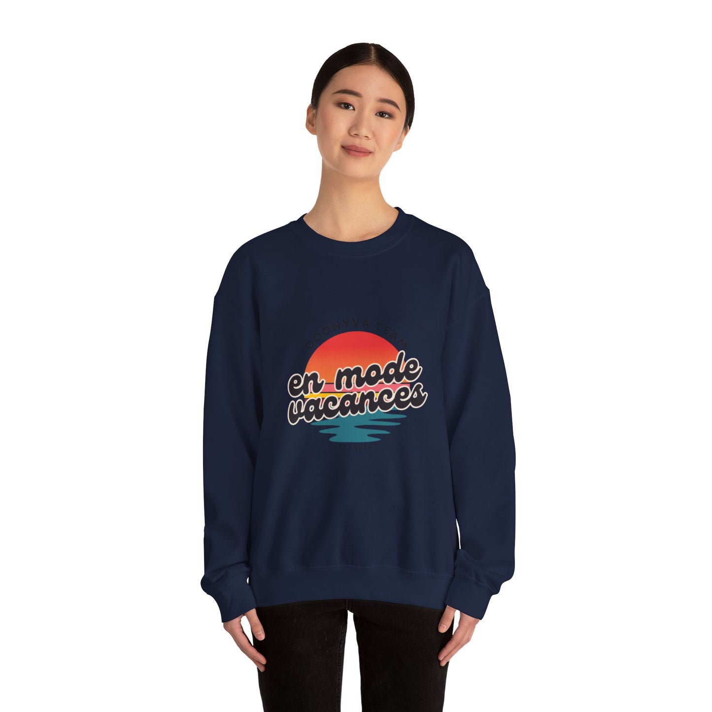 Chandail Col Rond "Chill Vibes" Pour les journées décontractées  Idéal pour la détente douillette  Parfait pour le voyage  Cadeau pour les amis  Style vacances