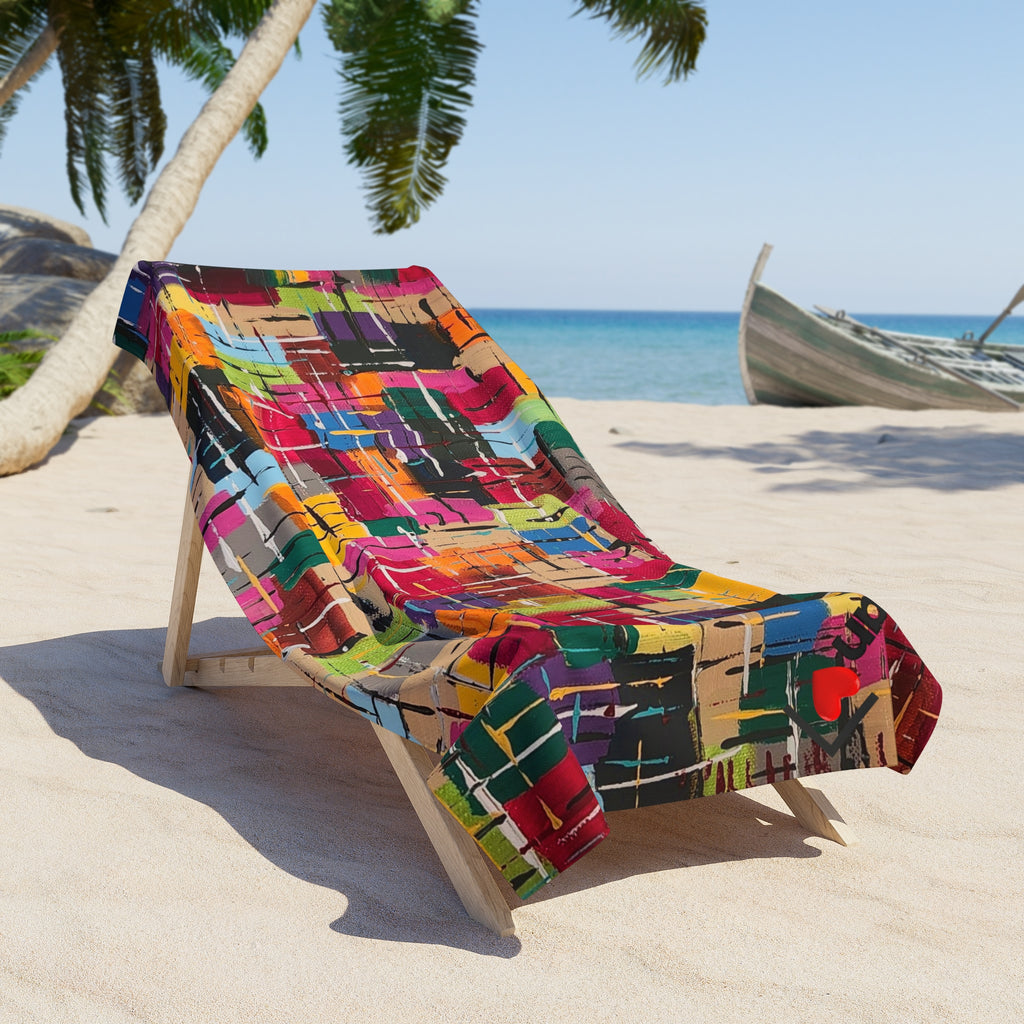 serviette de plage, Beach Towel de l'artiste peintre Marc Francoeur ayant comme titre Medellin