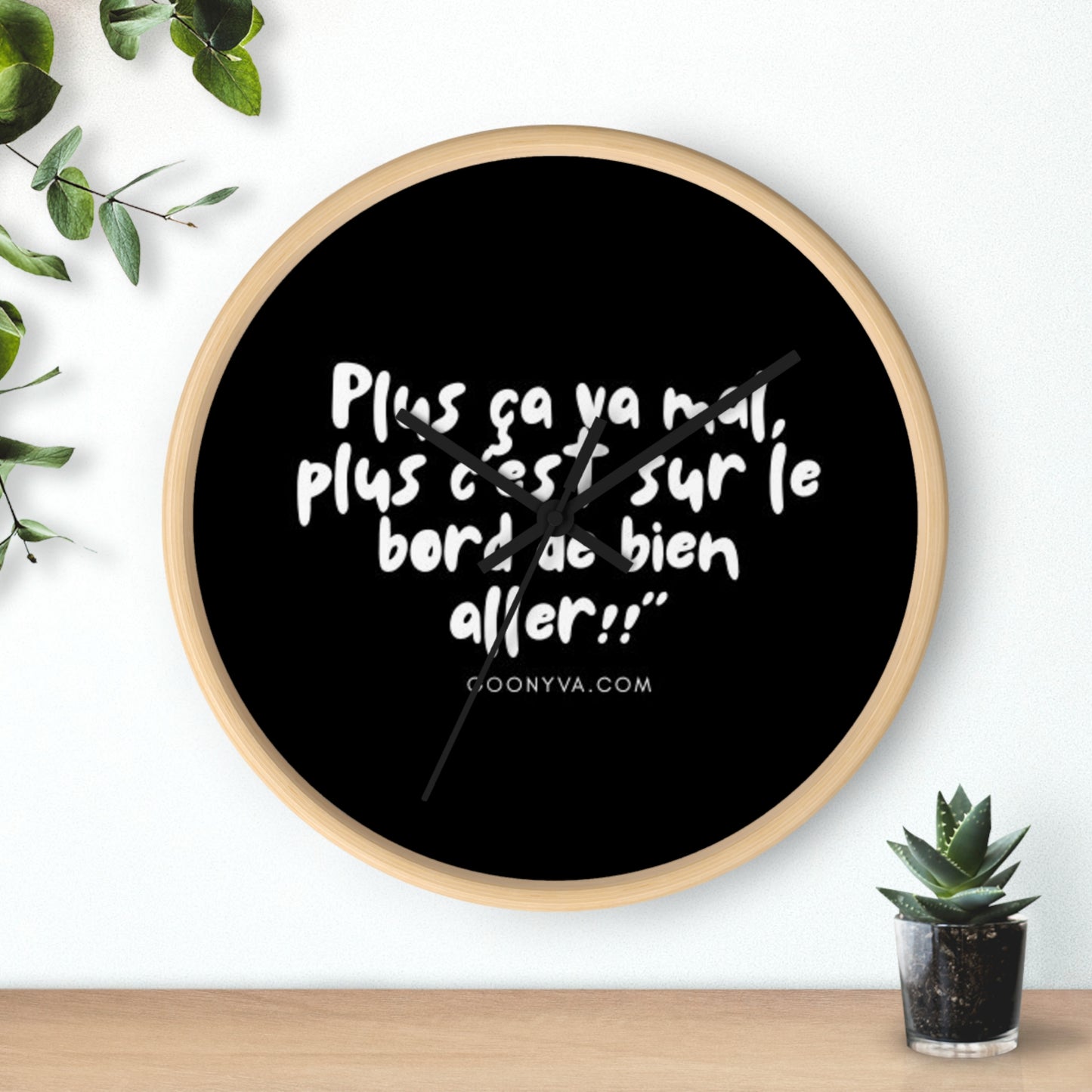 Horloge Murale Inspirante avec Citation Motivante : Décoration Cadeau pour Bureau, Design Moderne, Gestion du Temps, Art Mural Unique.