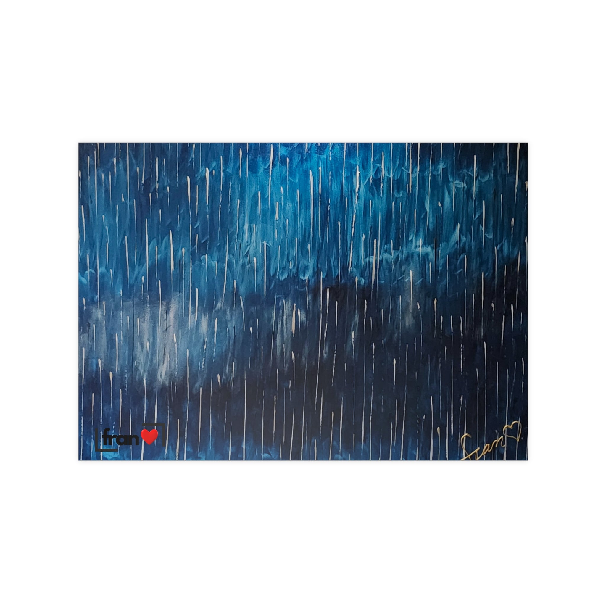 Photopaper Poster — Blue Rain Abstract Wall Art