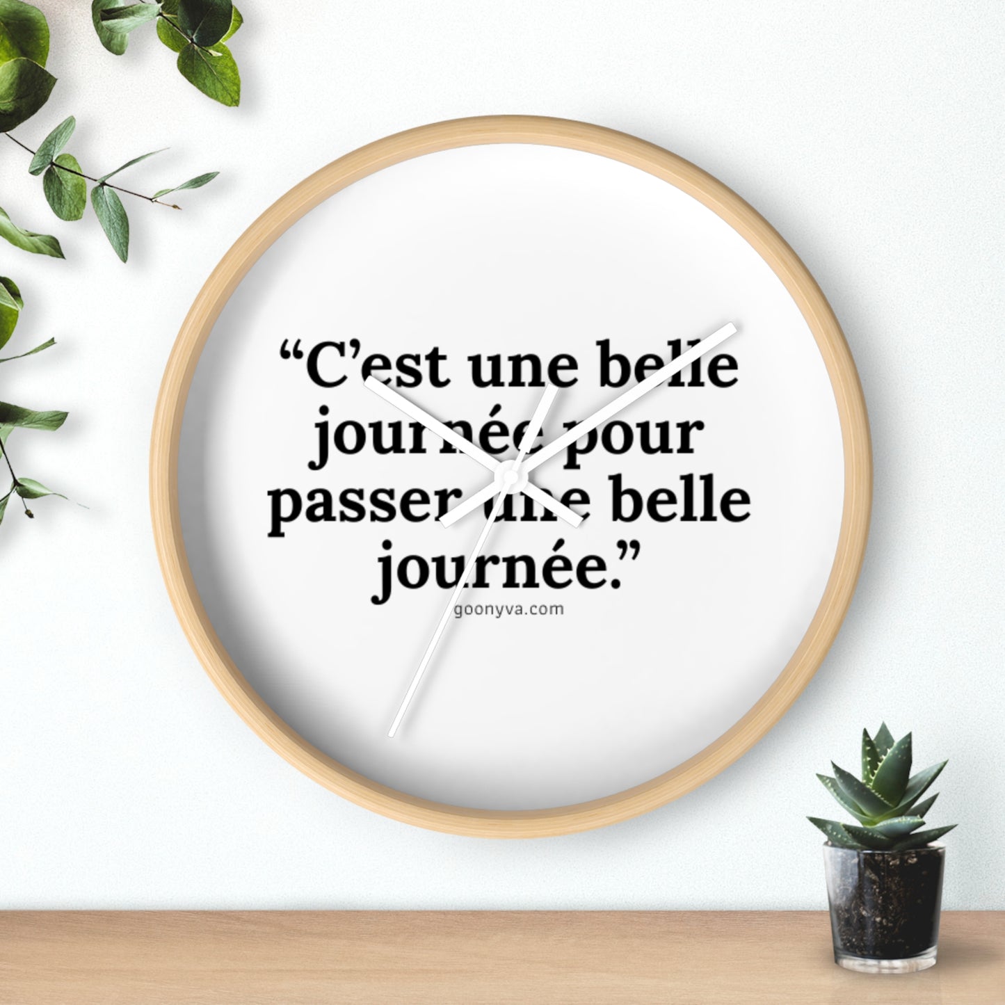 Horloge Murale Inspirante avec Citation Française : Décoration Motivante pour la Maison, Horloge de Bureau Stylée, Cadeau Unique pour Elle, Ambiance Positive.